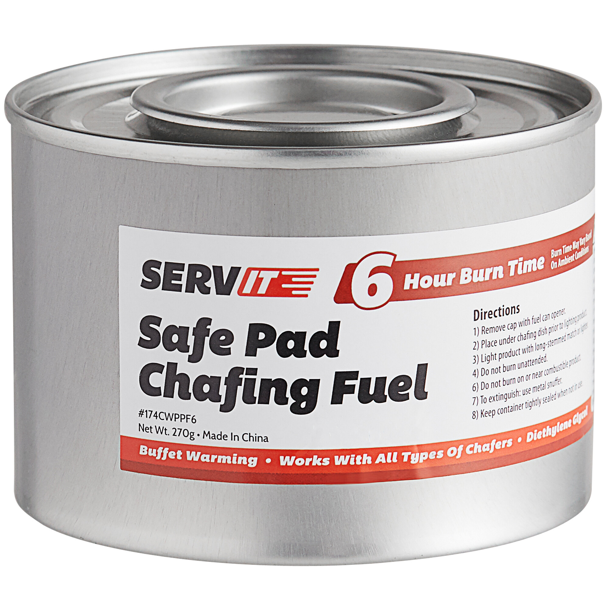 ServIt 6 Hour Wick Chafing Dish Fuel with Safe Pad 24/Case