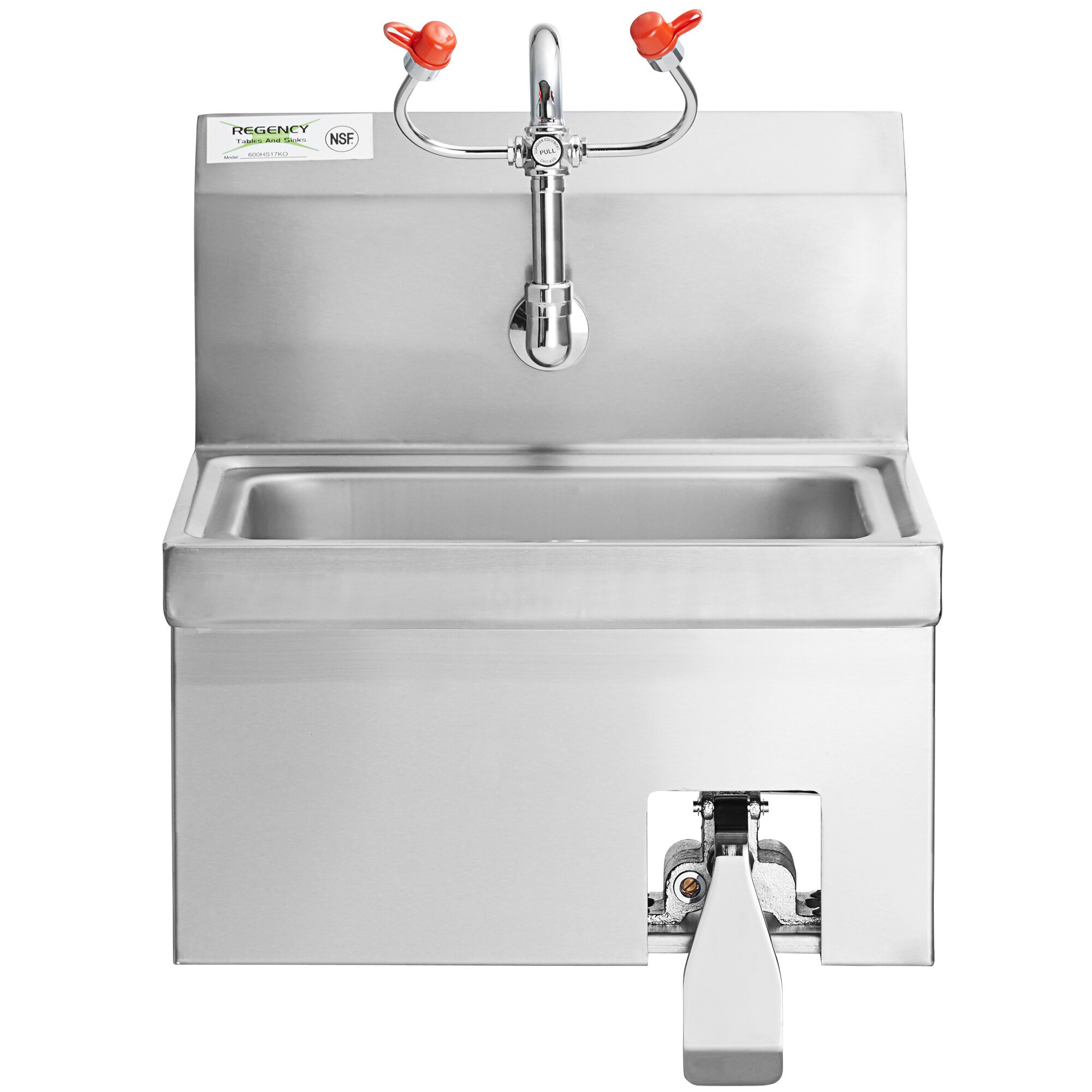 Regency 17" x 15" Wall Mounted HandsFree Hand Sink with Knee Operated