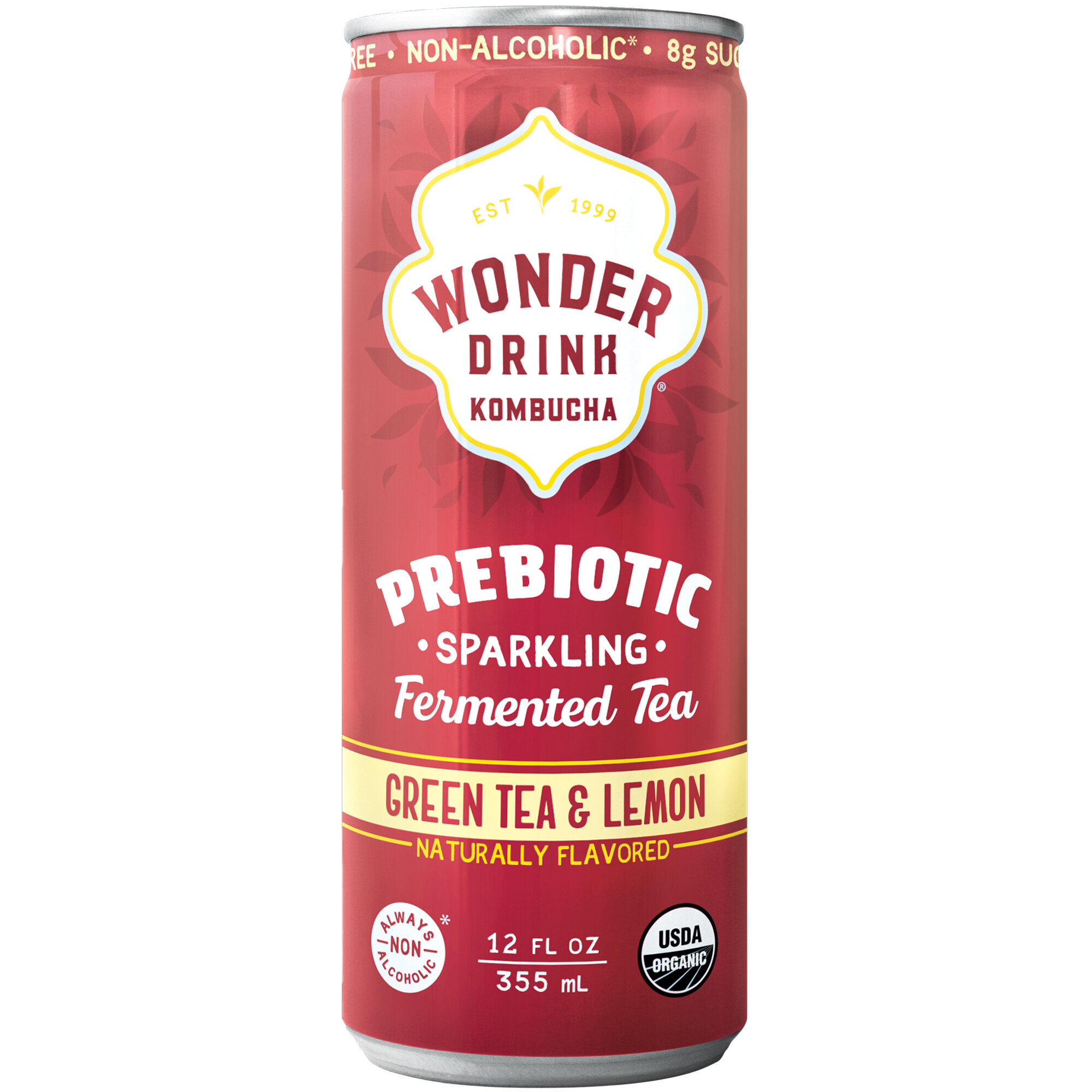 Wonder Drink Fl Oz Organic Green Tea And Lemon Prebiotic Kombucha