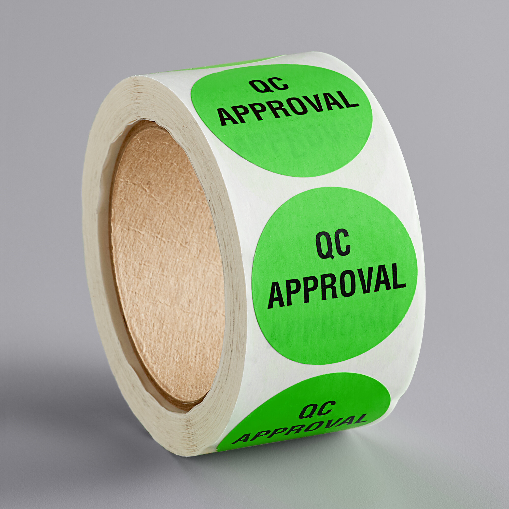 Lavex Industrial 2 Qc Approval Green Matte Paper Permanent Label 500