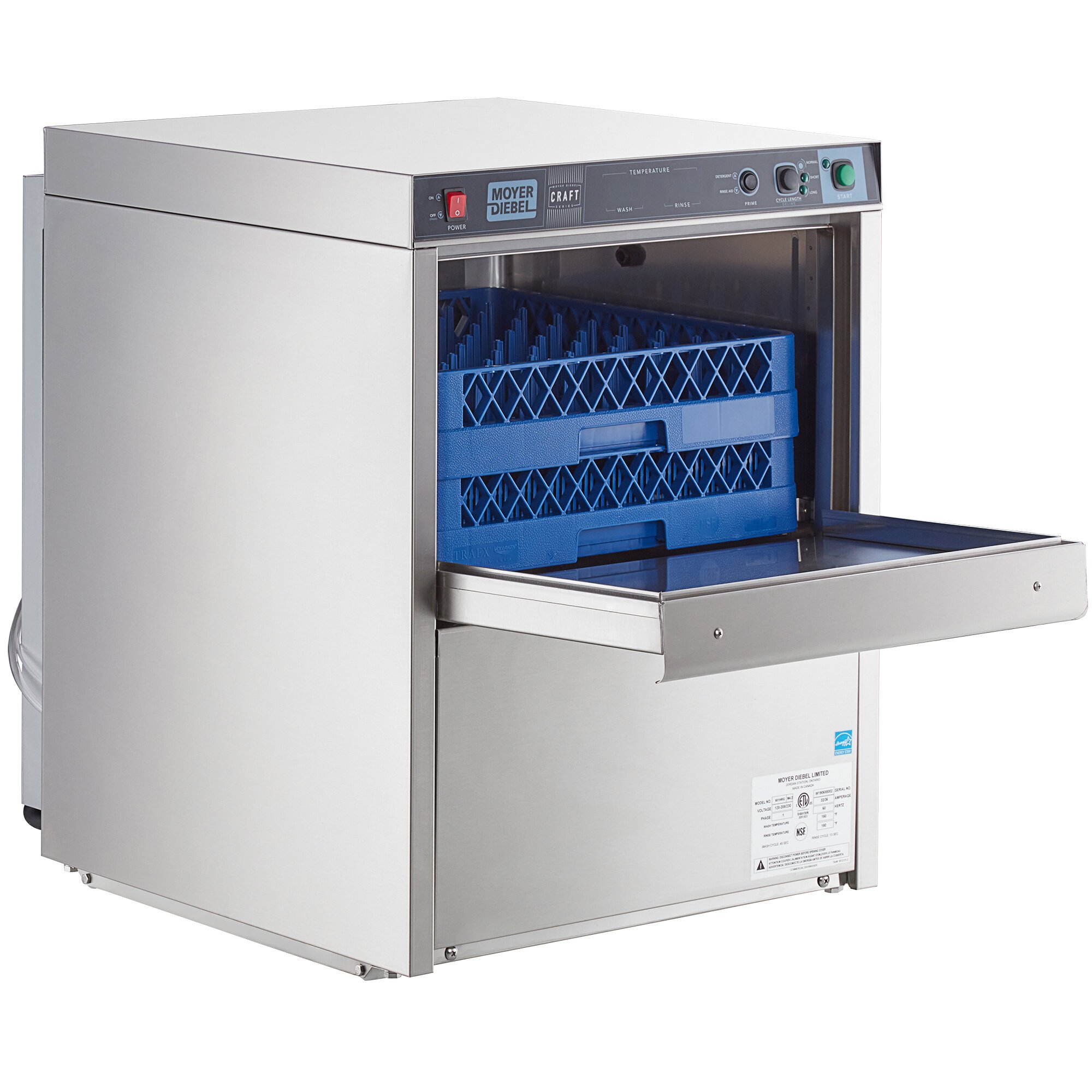 Moyer Diebel 601HRG Undercounter High Temperature Glass Washer with