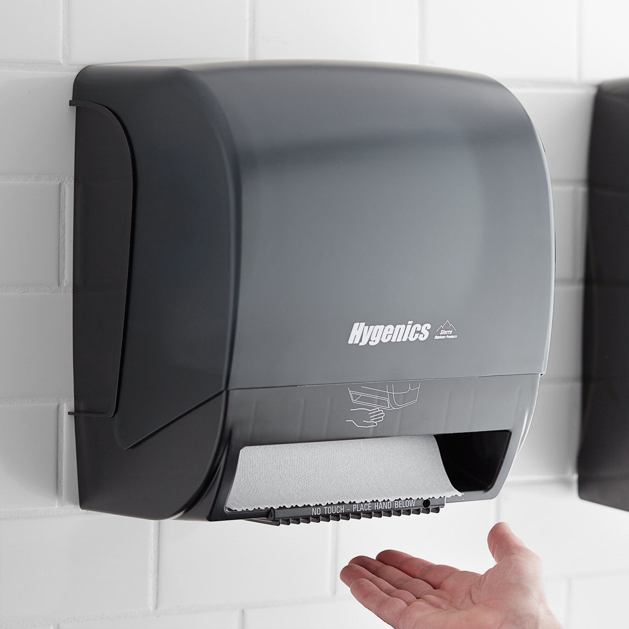 Hygenics Translucent Black HandsFree Paper Roll Towel Dispenser with
