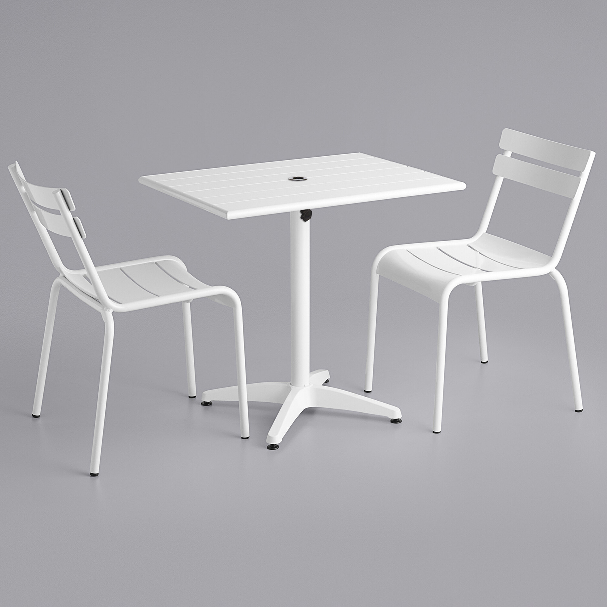 Lancaster Table & Seating 24" x 32" White PowderCoated Aluminum Dining