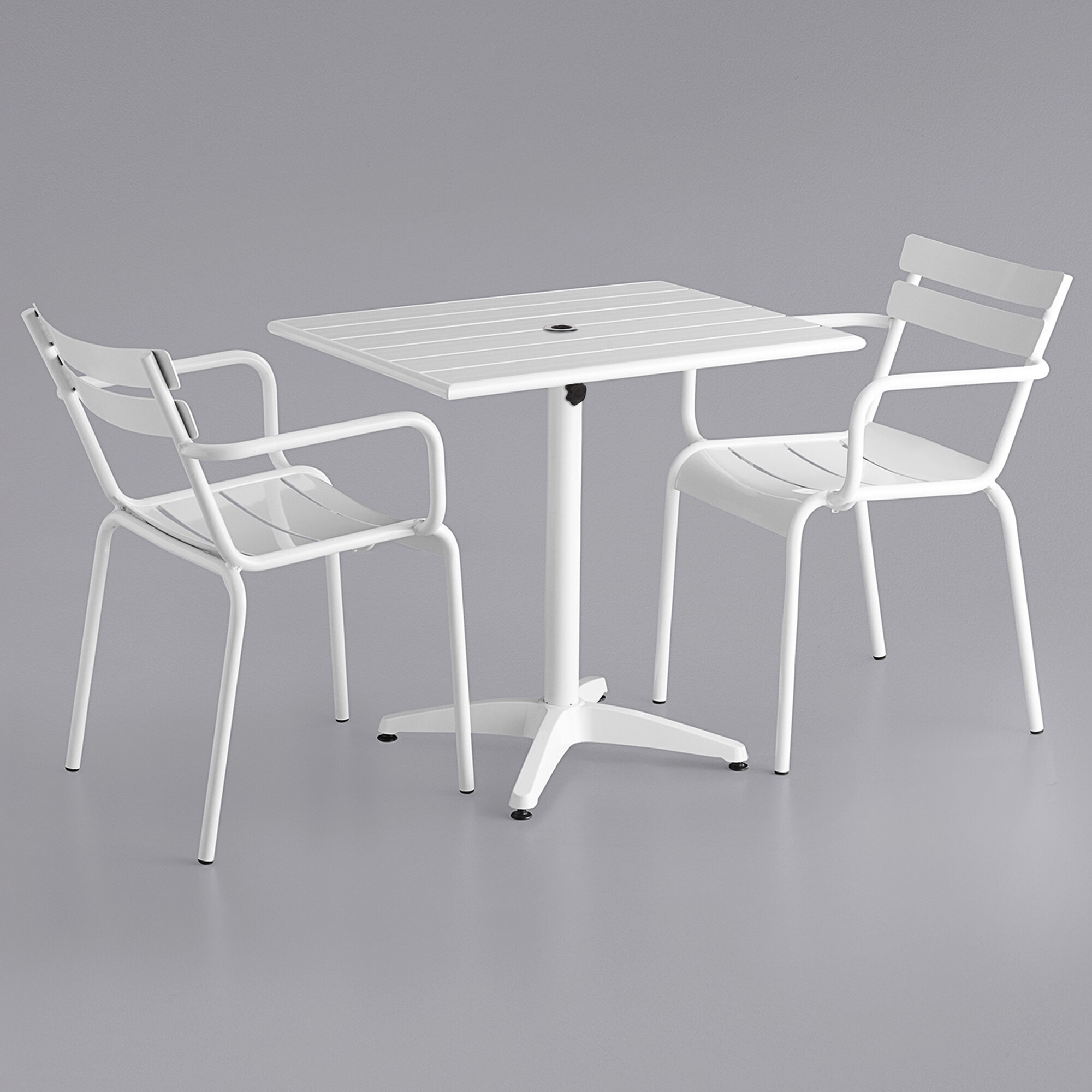 Lancaster Table & Seating 24" x 32" White PowderCoated Aluminum Dining