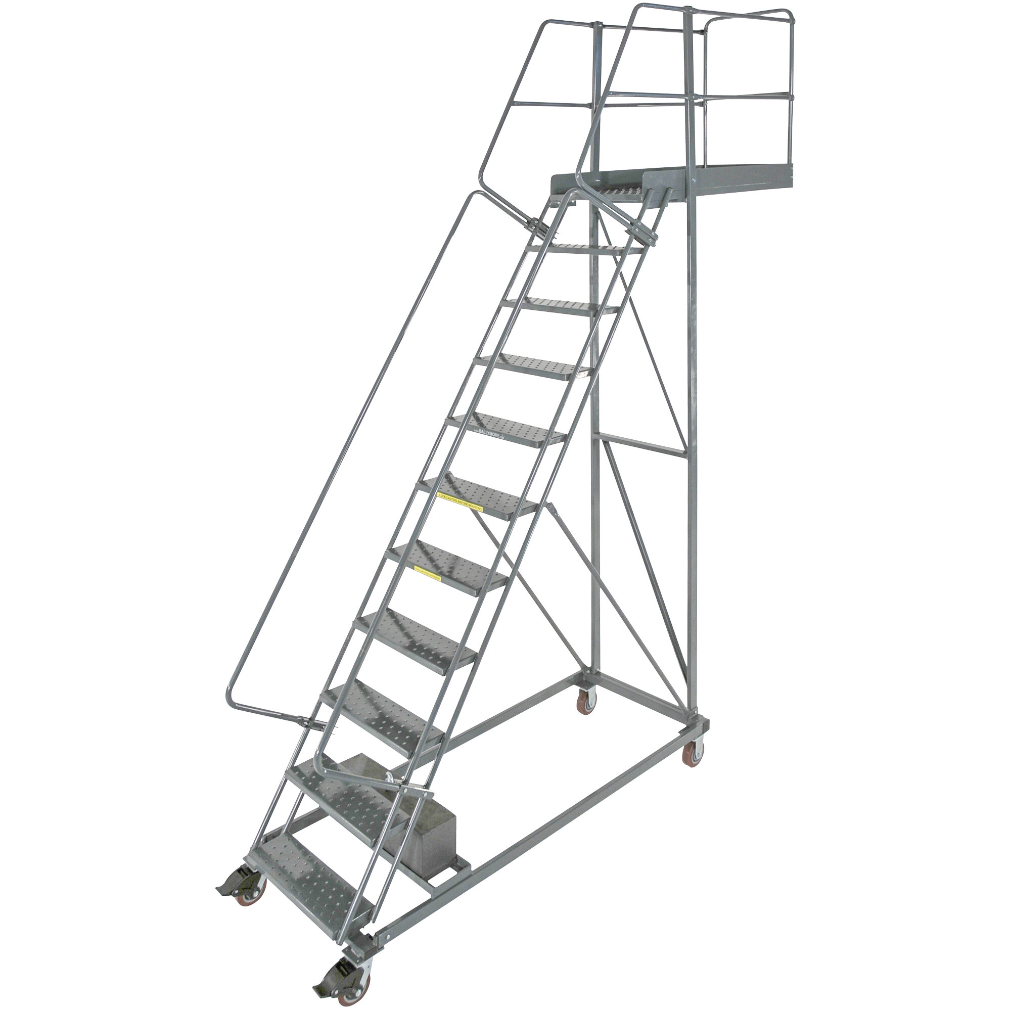 Ballymore CL-11-42 11-Step Heavy-Duty Steel Rolling Cantilever Ladder ...