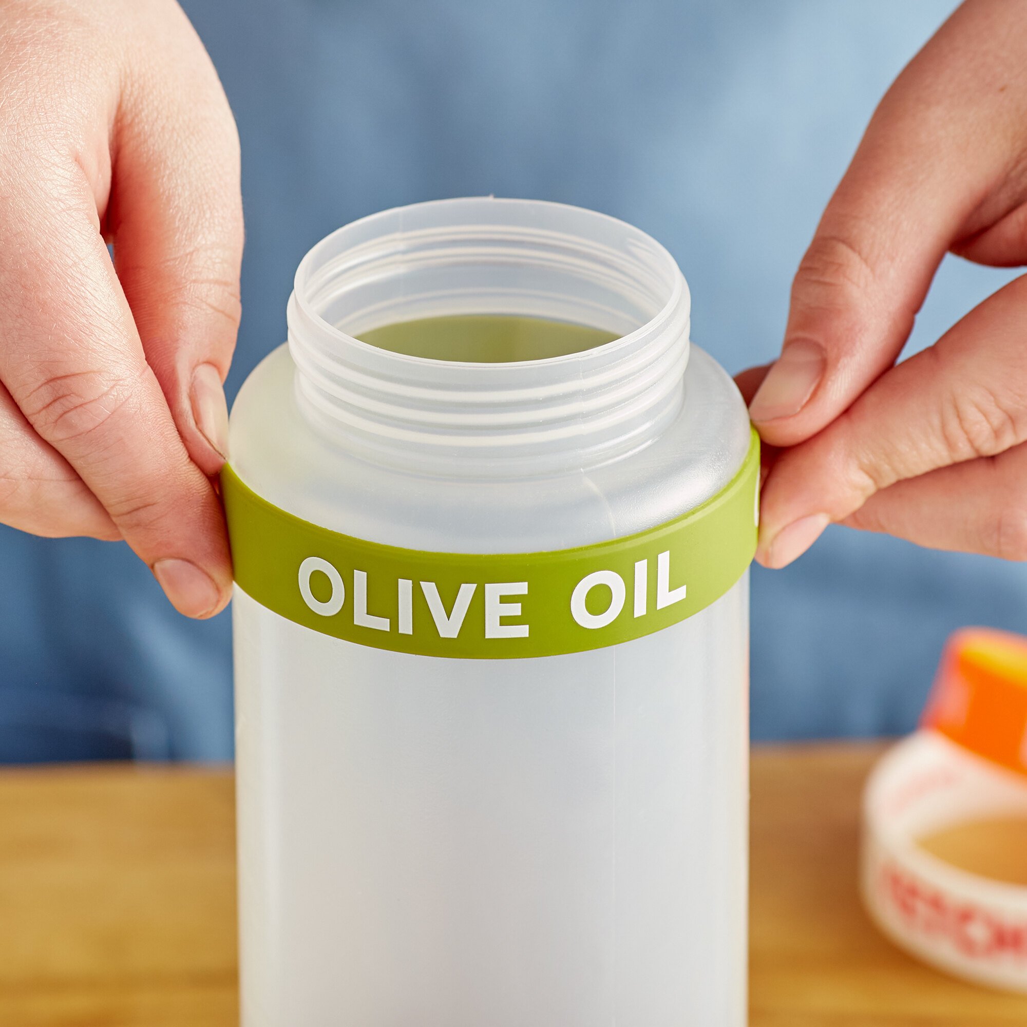 Choice "Olive Oil" Silicone Squeeze Bottle Label Band for 32 oz