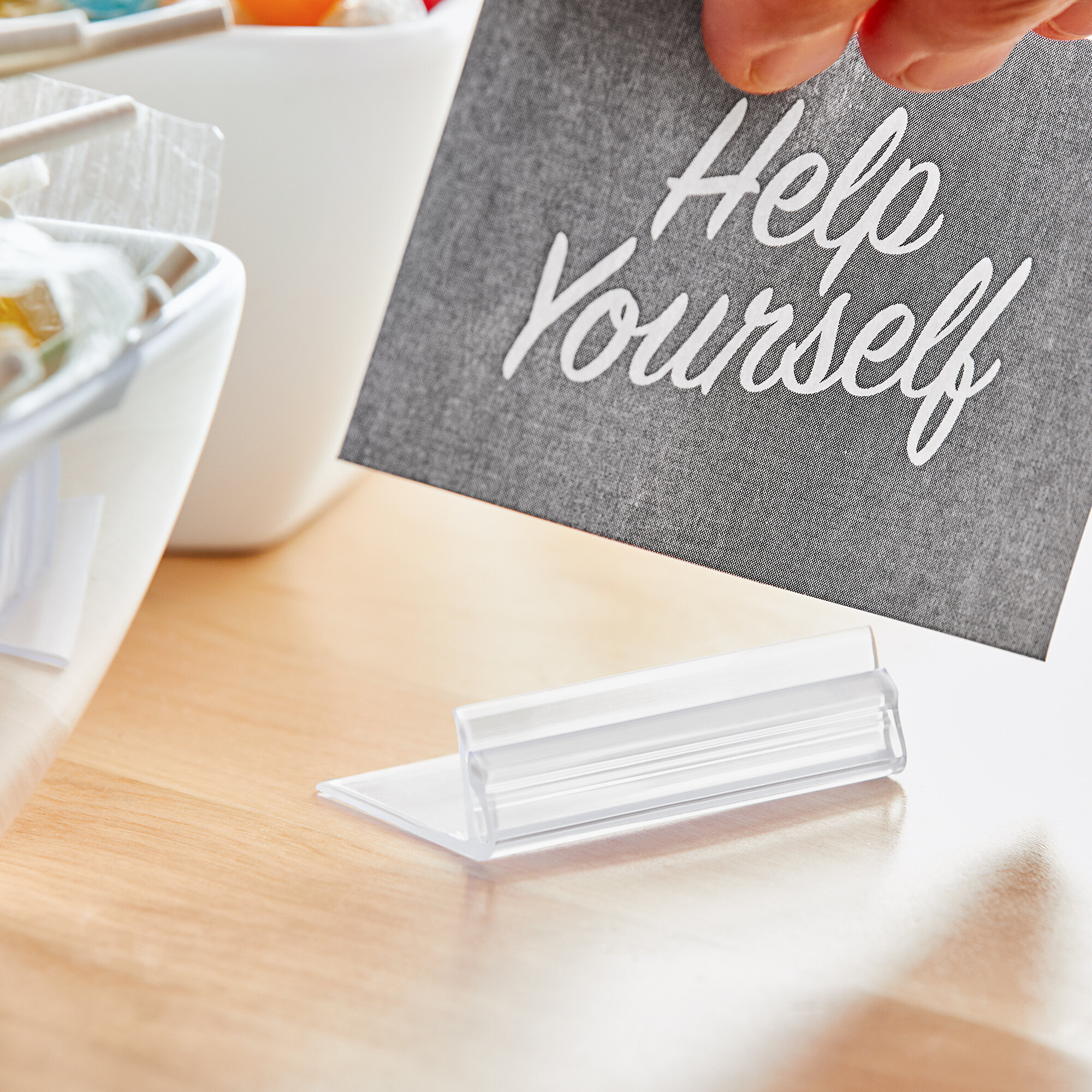 2" x 1/2" Clear Plastic Deli Tag Holder