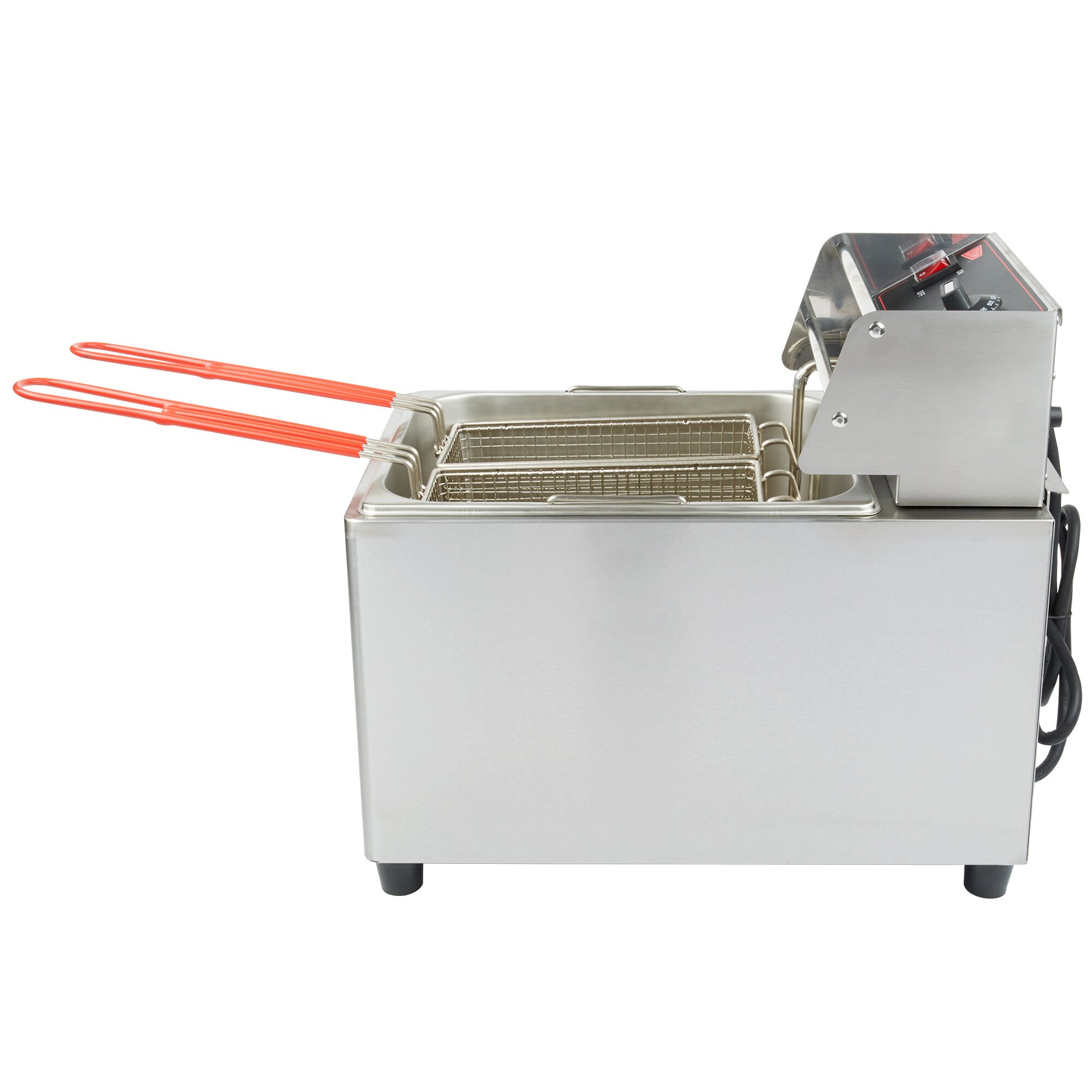 Cecilware EL15 Stainless Steel Electric Commercial Countertop Deep Fryer with 15 lb. Fry Tank