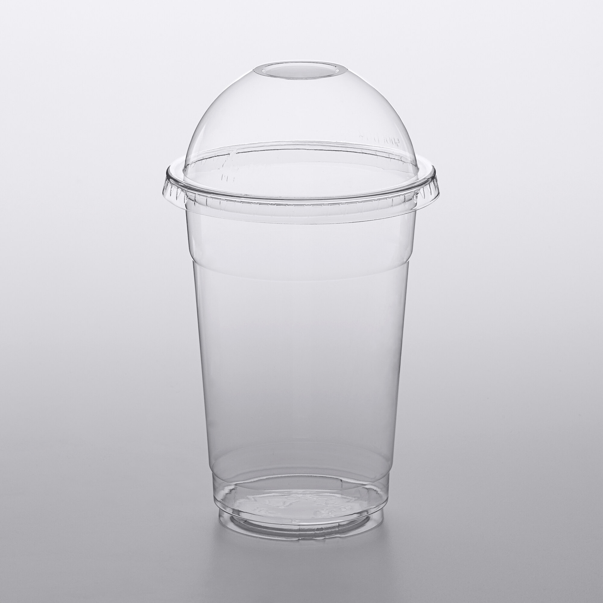 Choice 16 oz. Clear PET Plastic Cold Cup with Dome Lid with No Hole