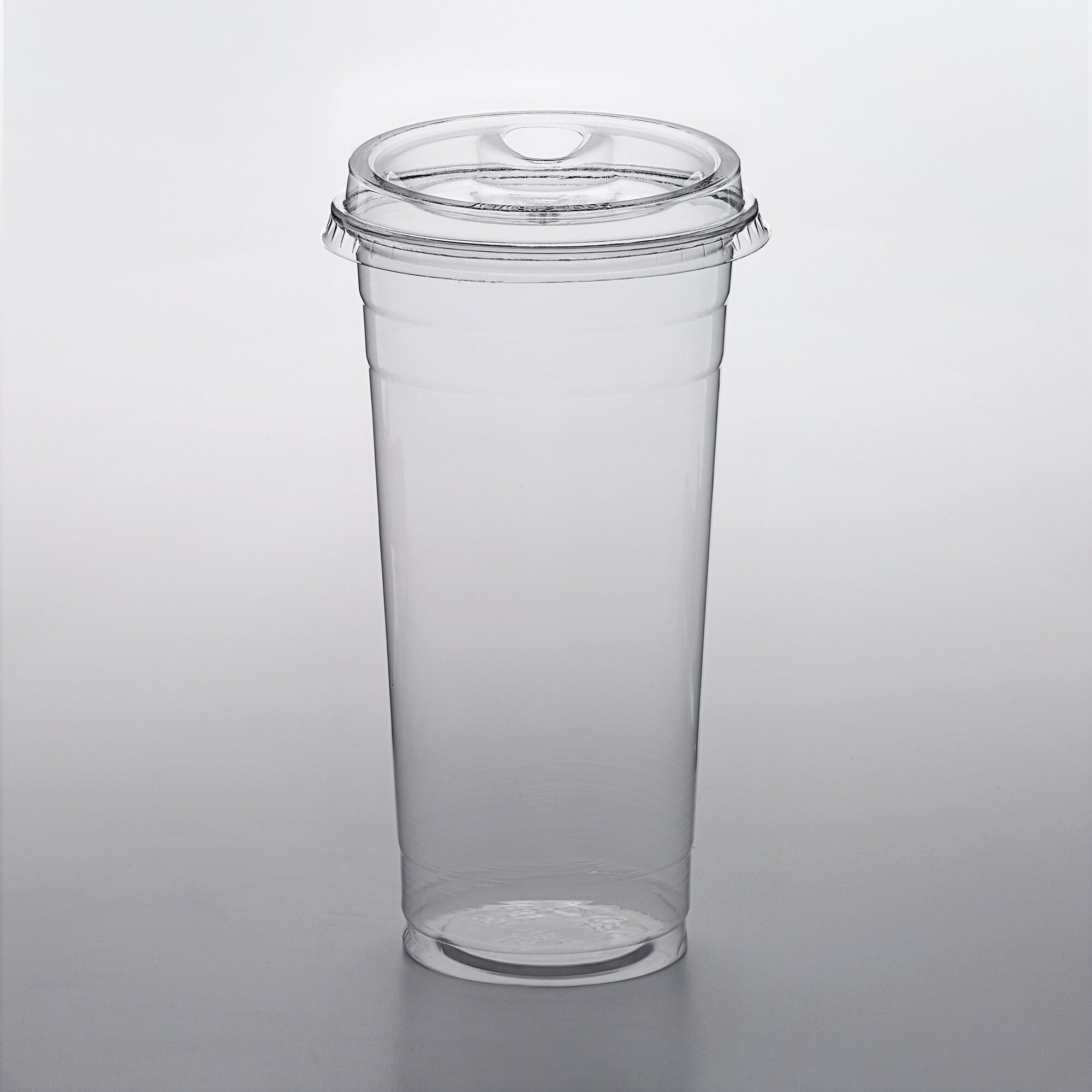Choice Hd 24 Oz Heavy Weight Clear Plastic Cold Cup With Strawless Sip Through Lid 50 Pack