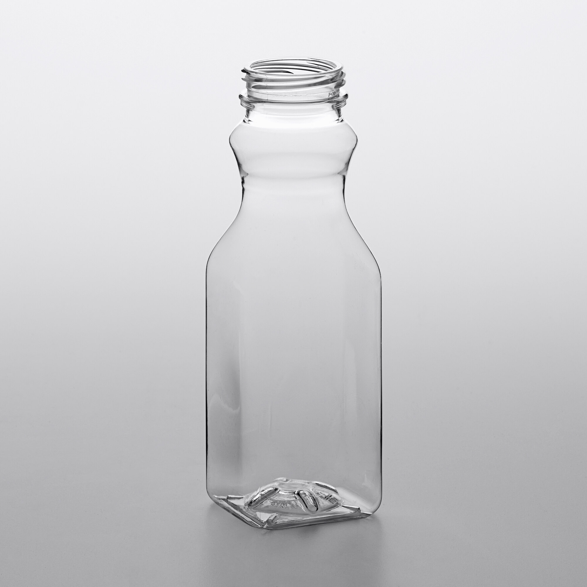 10 oz. Square Carafe PET Clear Juice Bottle - 270/Box