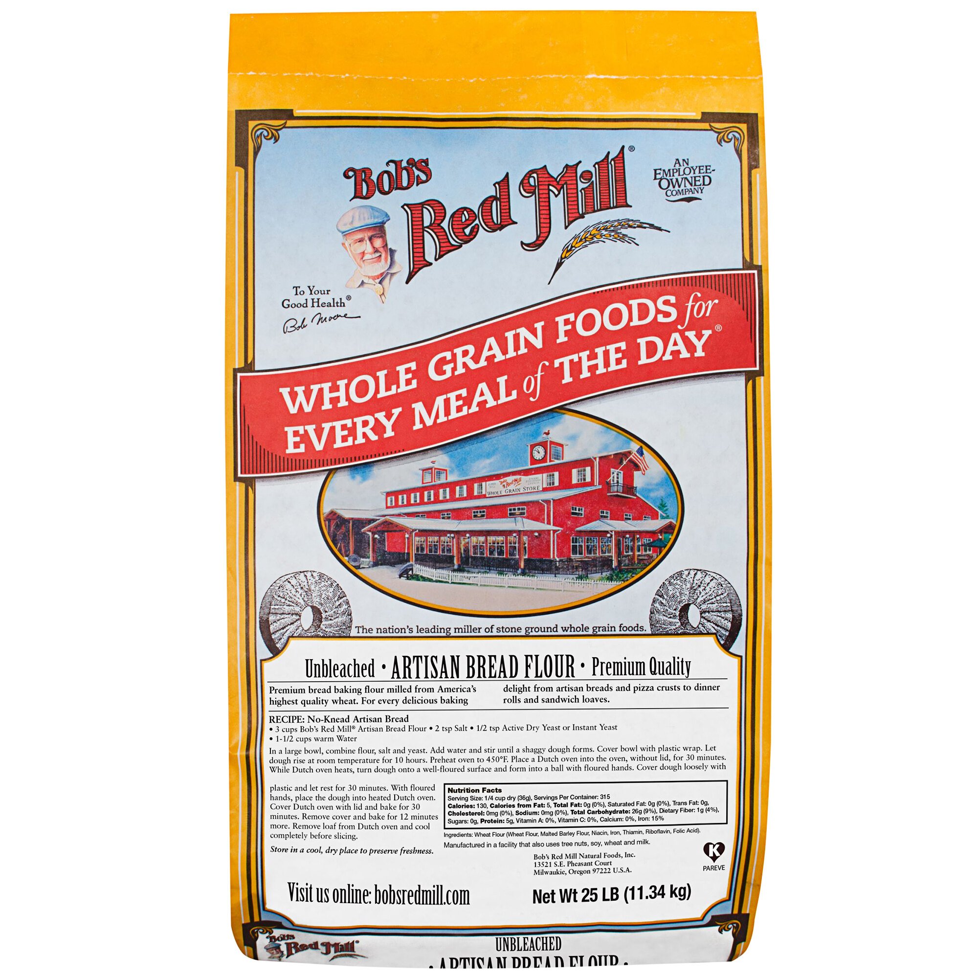 Bob's Red Mill 25 lb. Unbleached Enriched Artisan Bread Flour