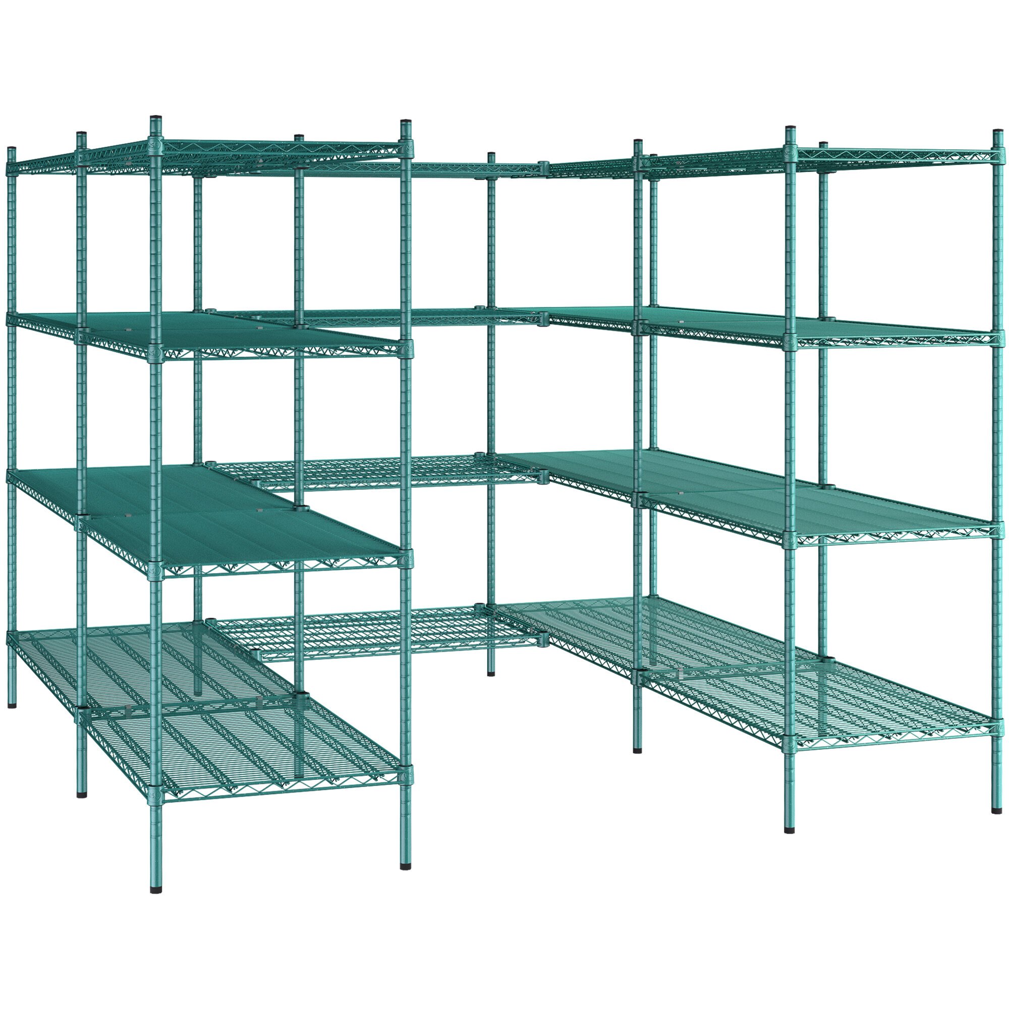 Regency NSF Green Epoxy 8' x 8' WalkIn 4Tier Shelving Unit Kit with S