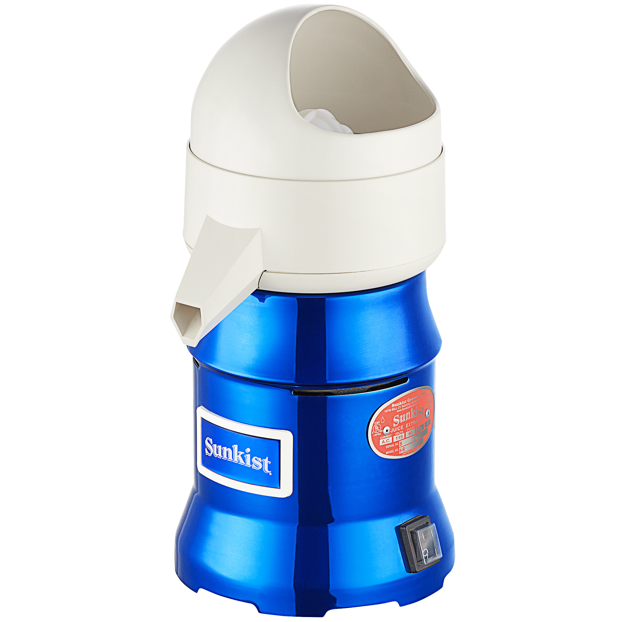 Sunkist J1BL Metallic Indigo Commercial Citrus Juicer 115V, 3450 RPM