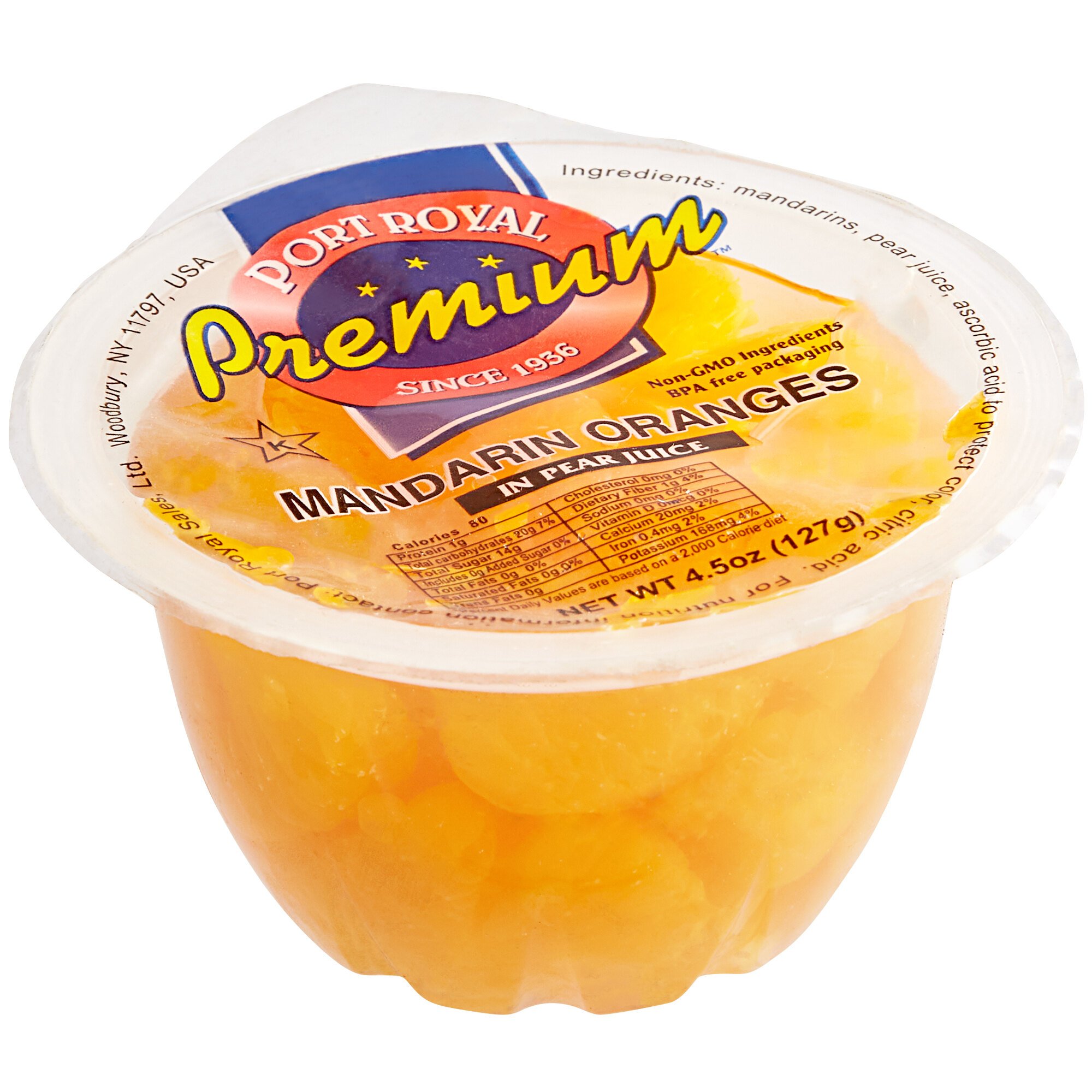 Premium Mandarin Oranges in Natural Juice 4.5 oz. Cups 96/Case