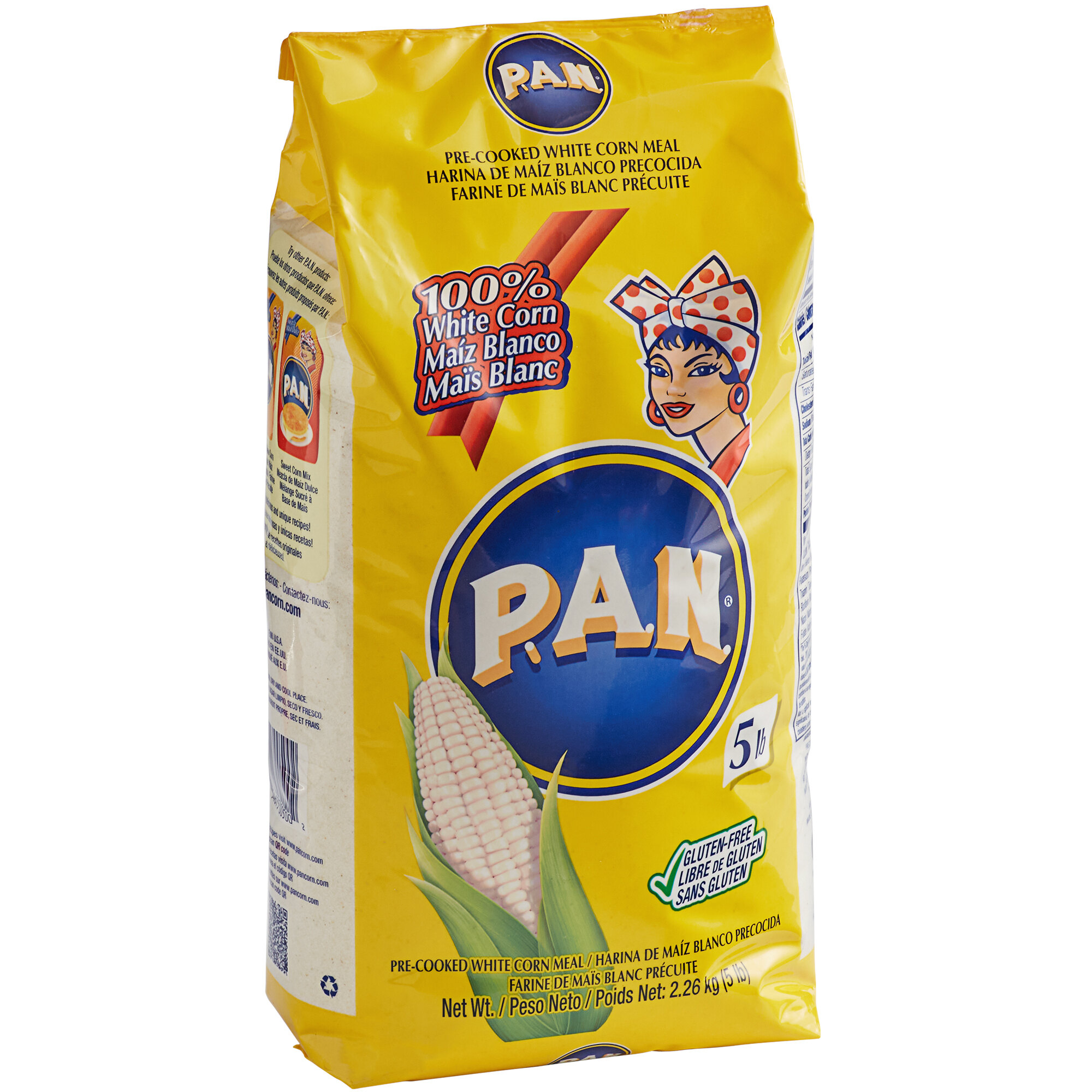 P.A.N. Pre-Cooked White Corn Meal (5 lb, 4/Case)