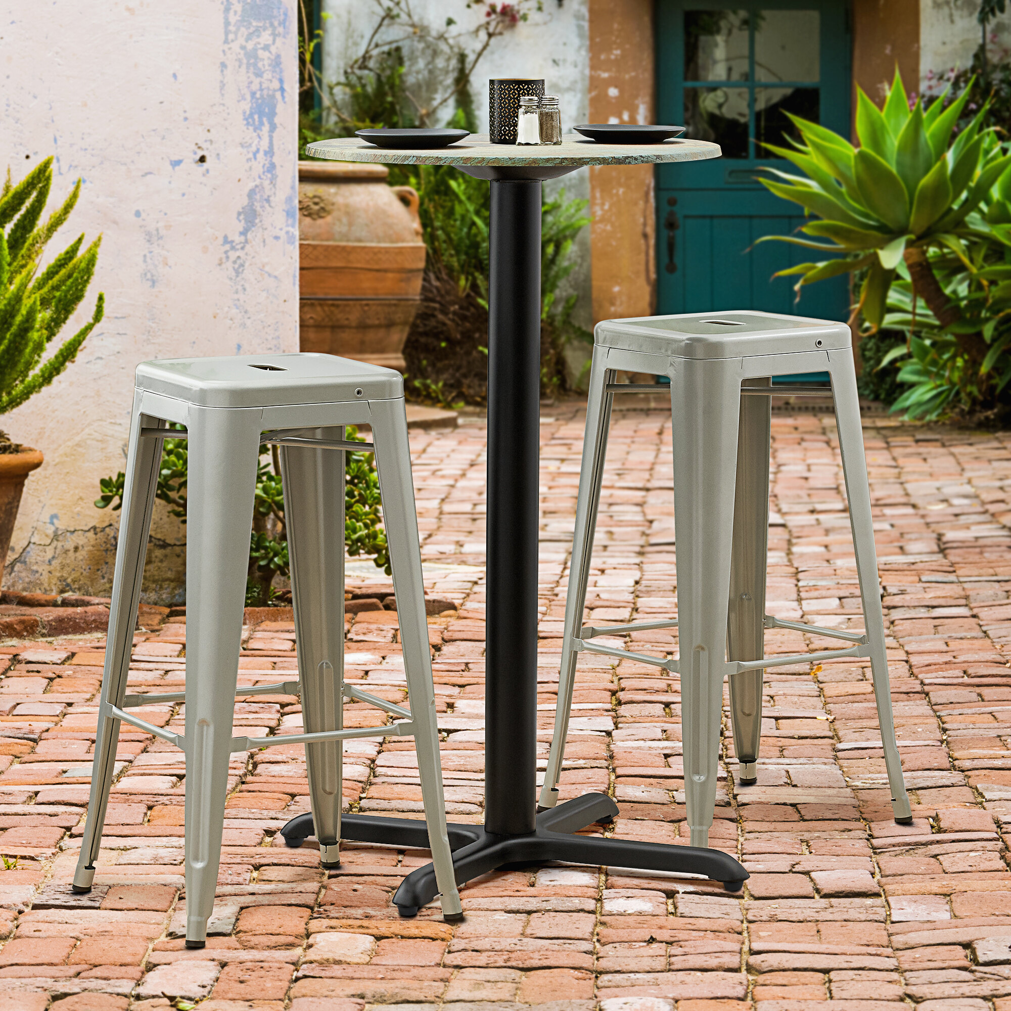 Lancaster Table & Seating Millennium 30" x 30" Cross 3" Bar Height