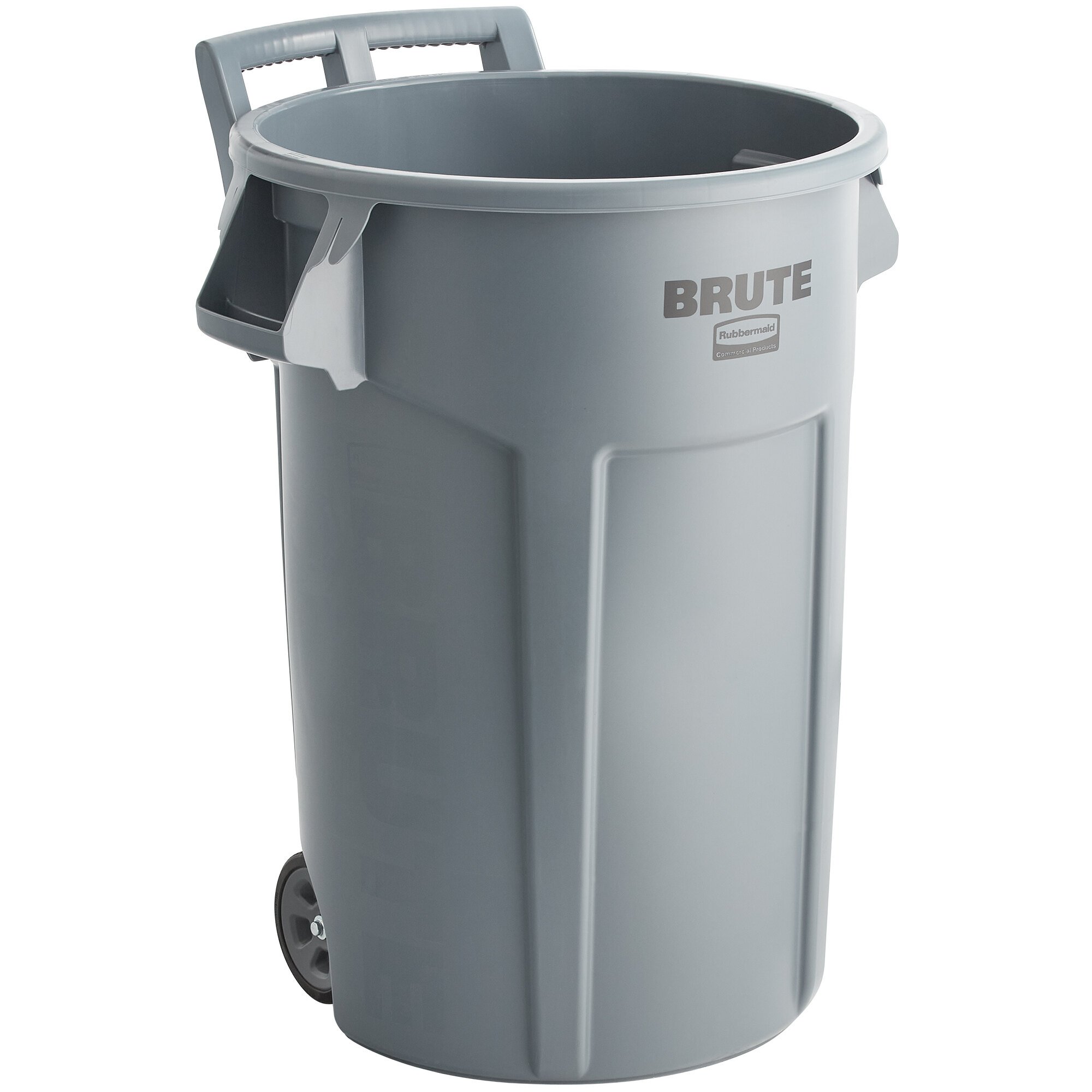 Rubbermaid 2131929 BRUTE 44 Gallon Gray Wheeled Round Trash Can