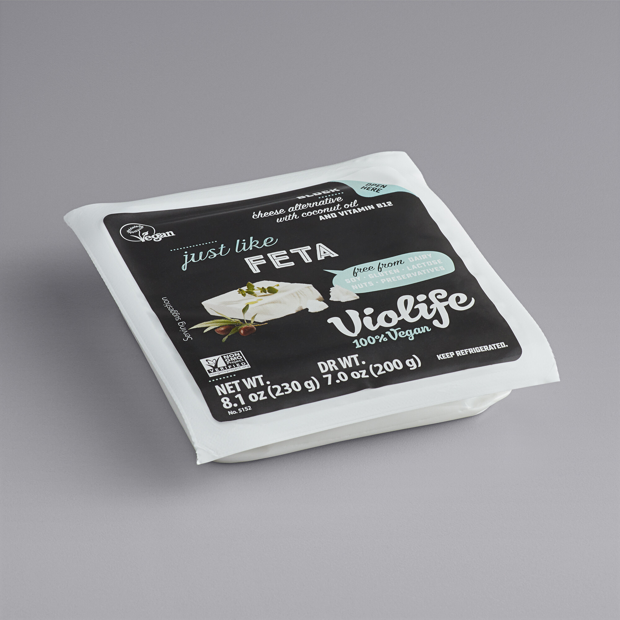 Violife Just Like Vegan Greek Feta Cheese Block 8.1 oz. 8/Case