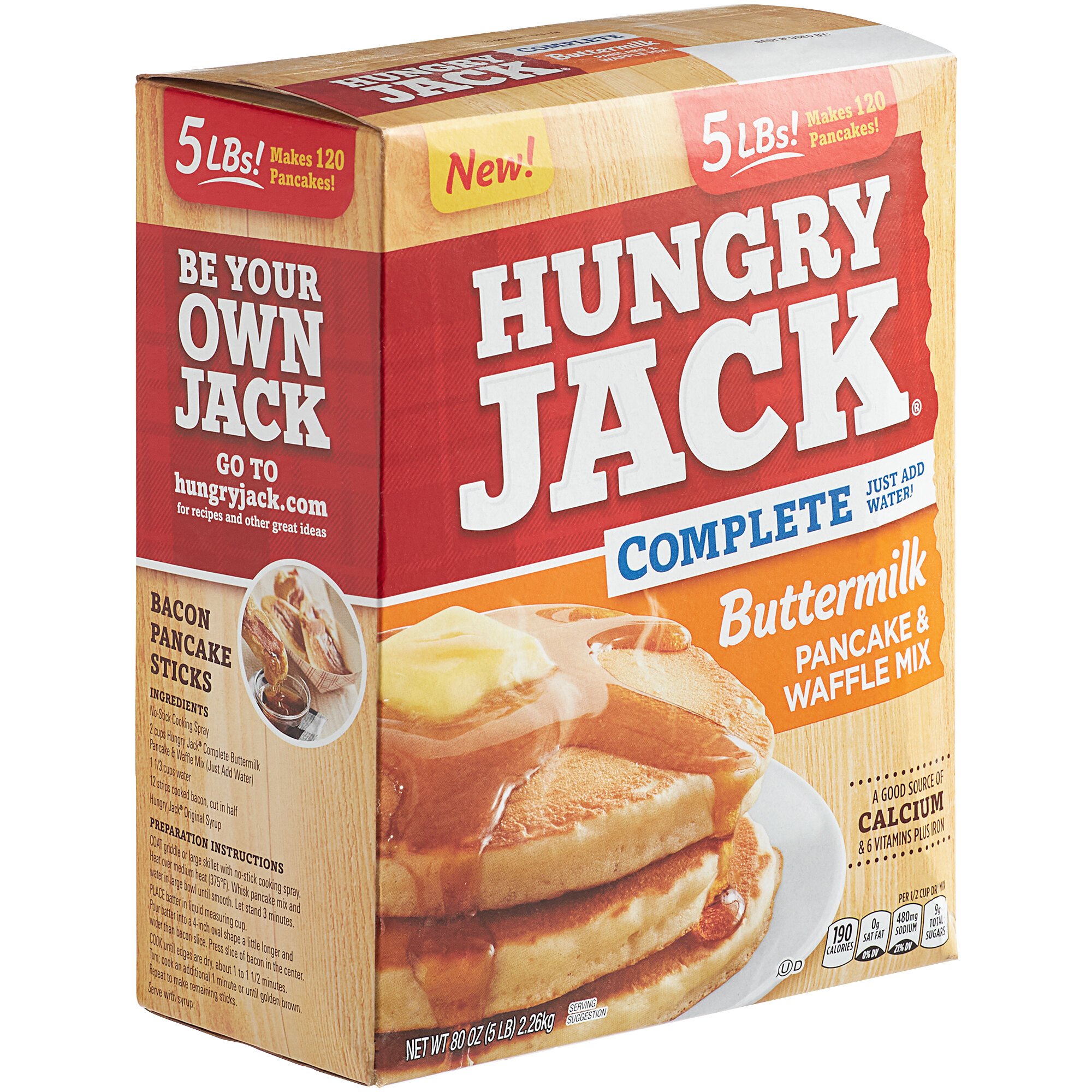 Hungry Jack Complete Buttermilk Pancake And Waffle Mix 5 Lb 6 Case   2196169 