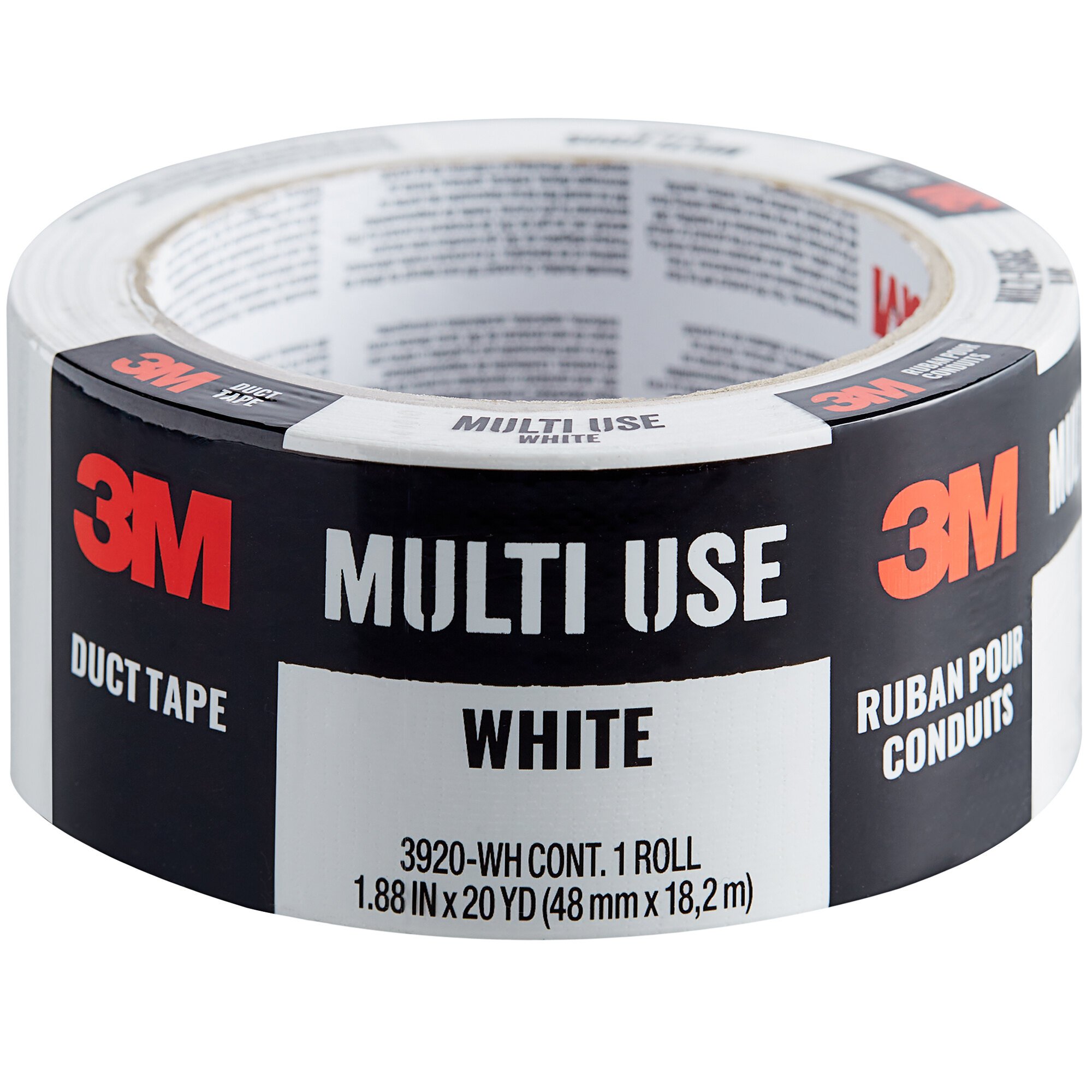 3M 1 7/8" x 20 Yards White MultiUse Duct Tape 3920WH