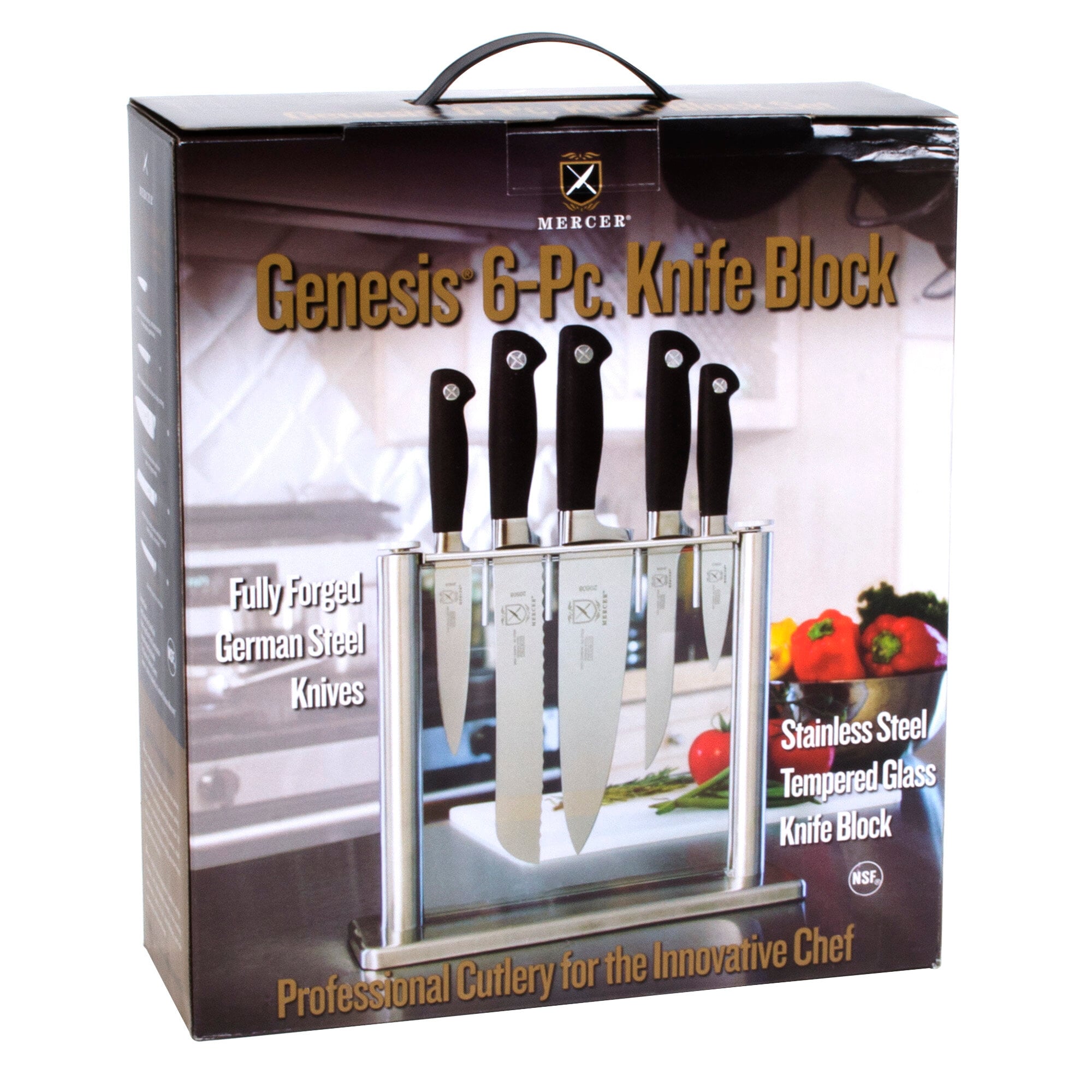 Mercer Culinary M20000 Genesis 6 Piece Forged Knife Block Set