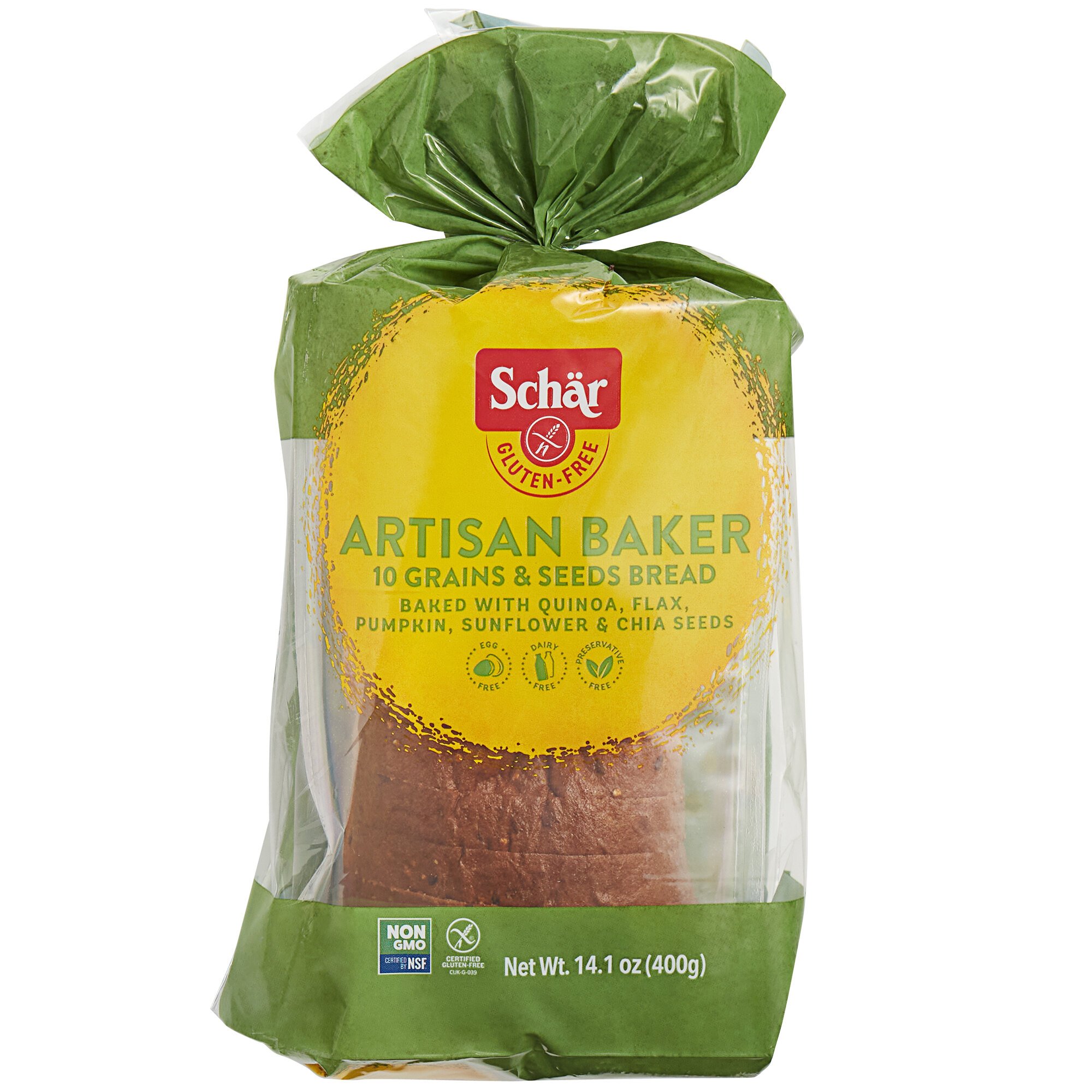 Schar Gluten-Free Artisan Baker Sliced 10 Grains & Seeds Bread Loaf - 8 ...