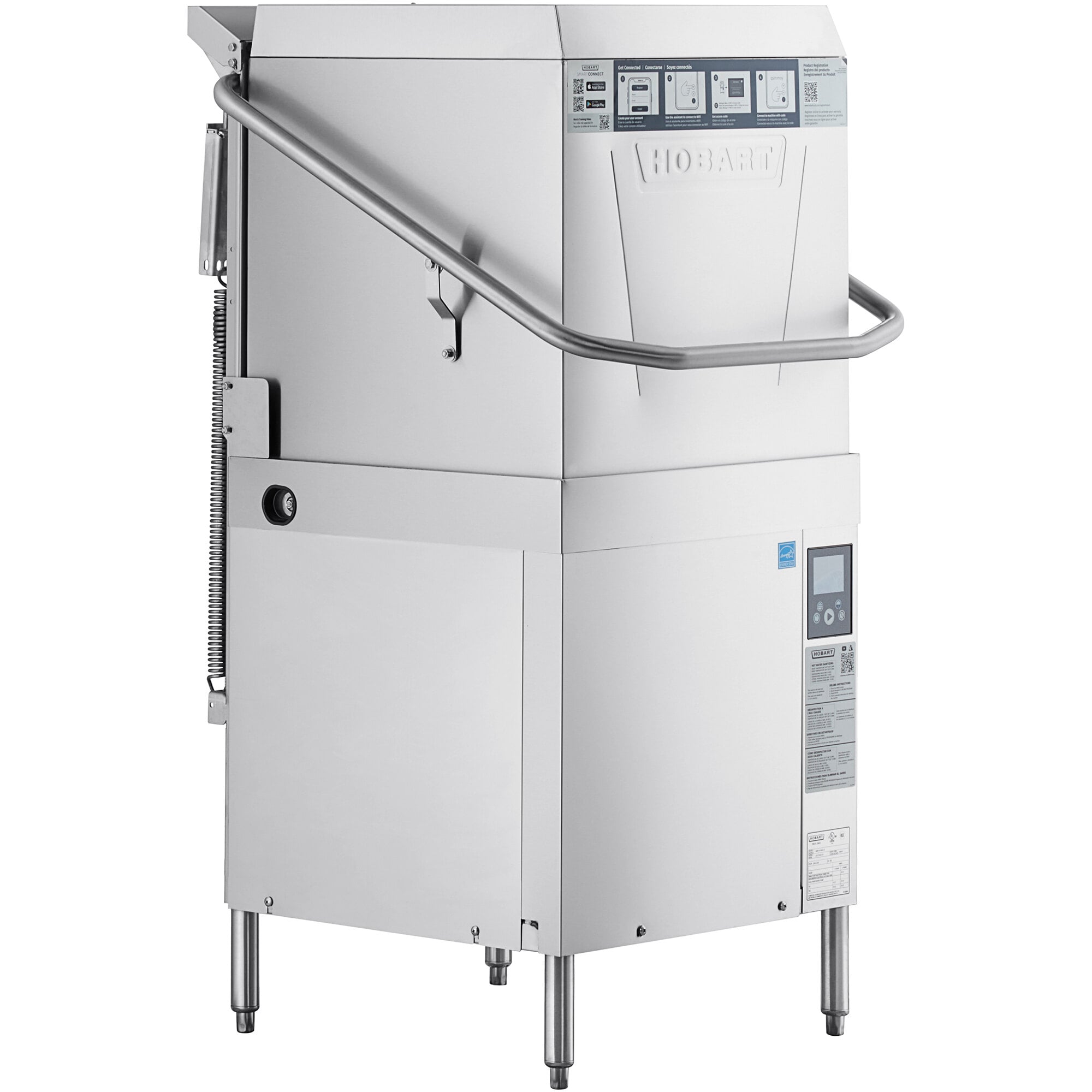 Lave-vaisselle haute température sur base à porte électrique avec chauffe-eau d'appoint Hobart AM16-BAS-2 - 208-240V, 3 Phase — image 1