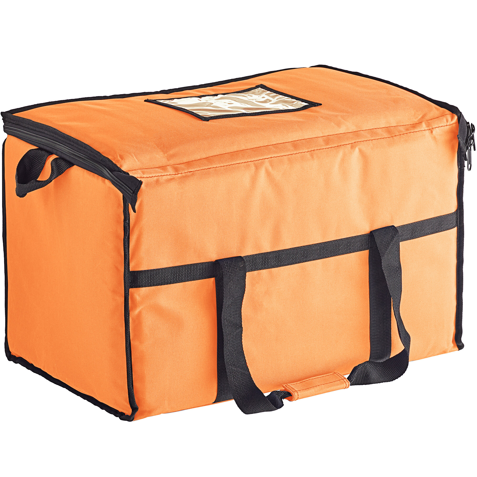 Choice Orange Large Insulated Nylon Cooler Bag with Brick Cold Packs ...