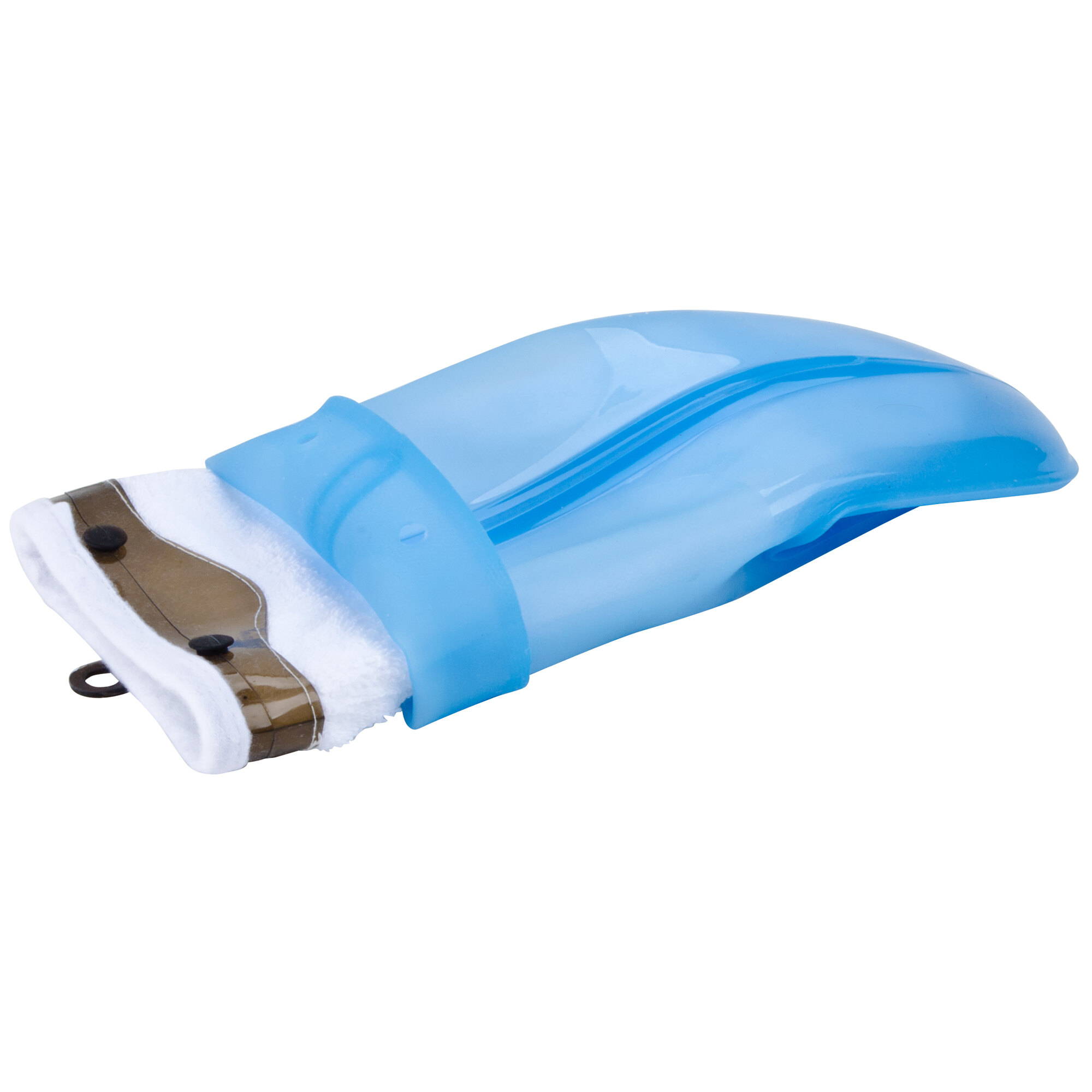 Mastrad A82303 Orka 11" Blue Silicone Oven Mitt with Cotton Lining