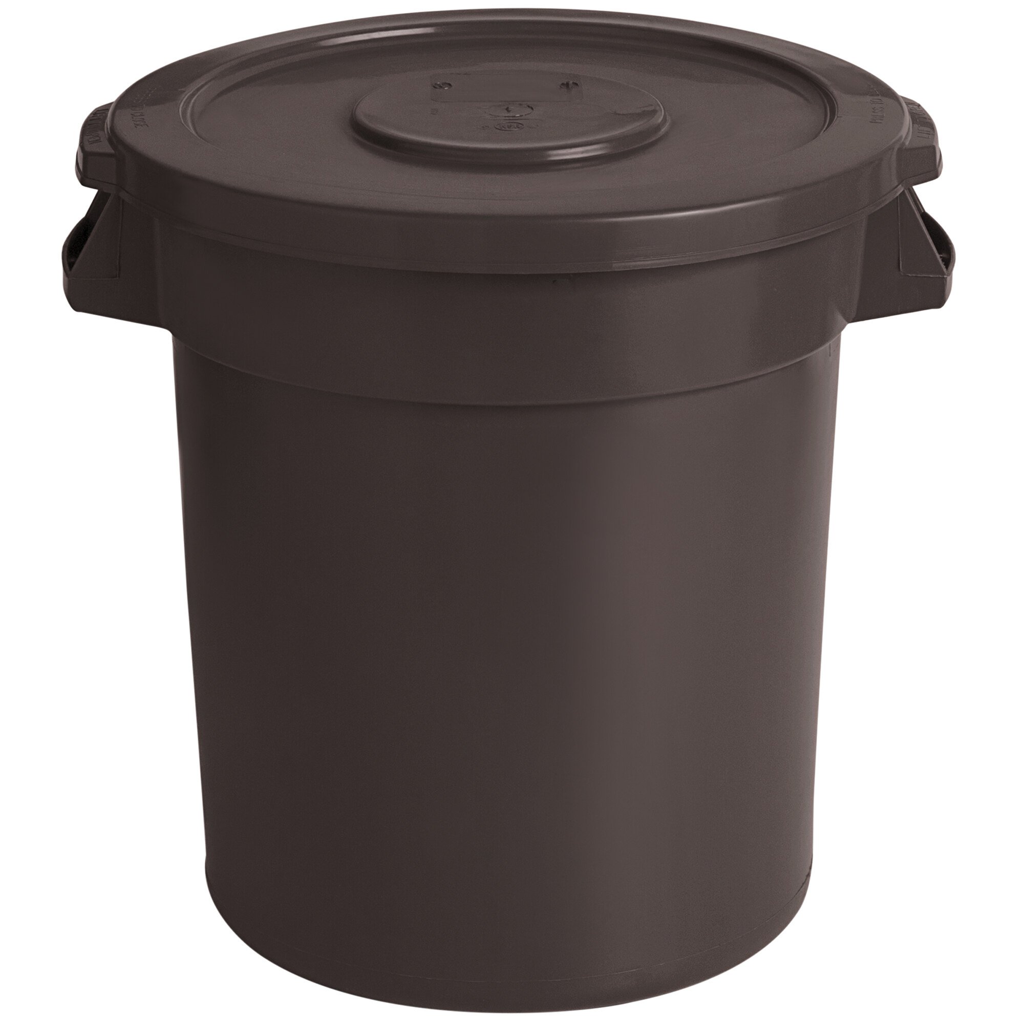 10 Gallon / 160 Cup Brown Round Ingredient Storage Bin with Lid