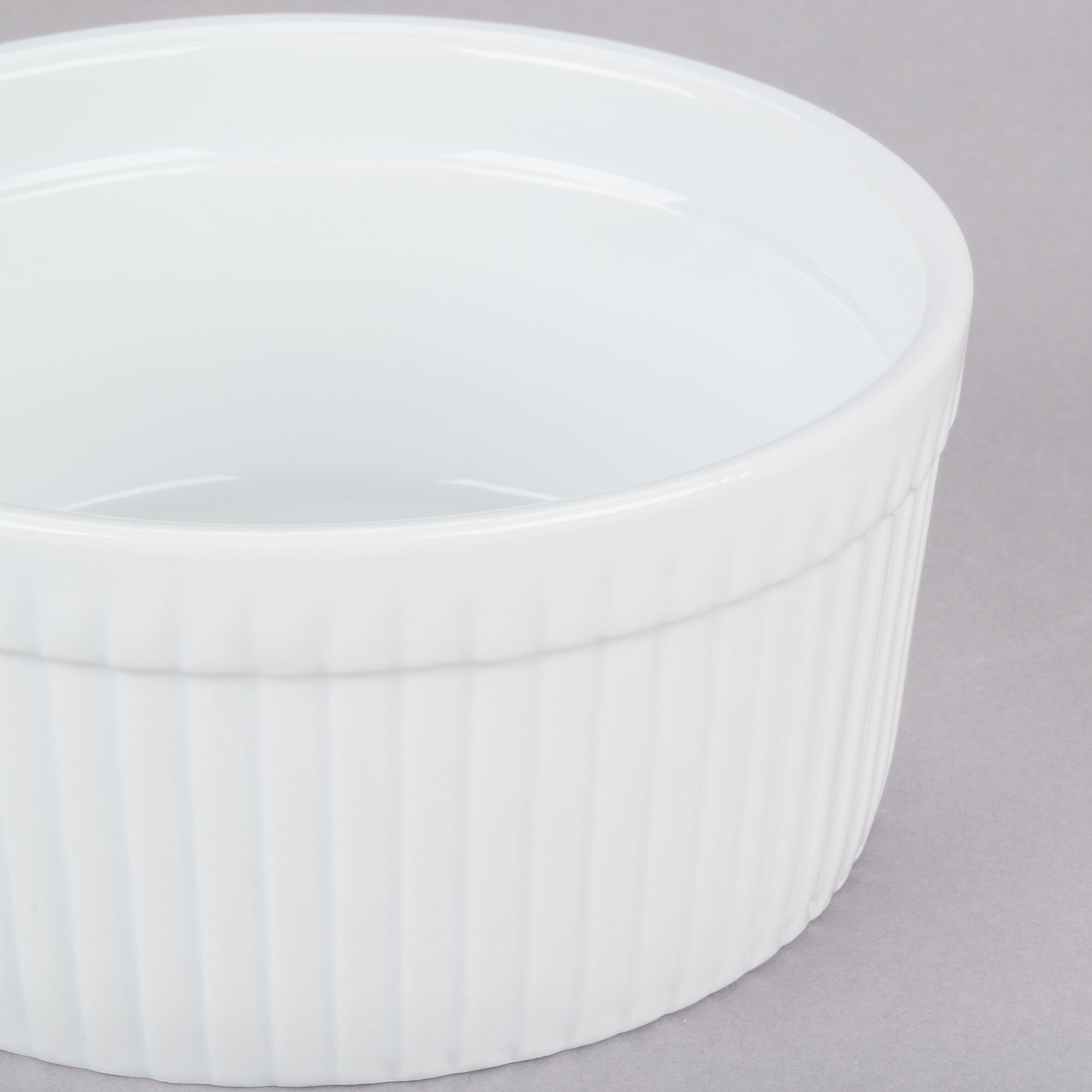 CAC SFB24 24 oz. White China Fluted Souffle Bowl 24/Case