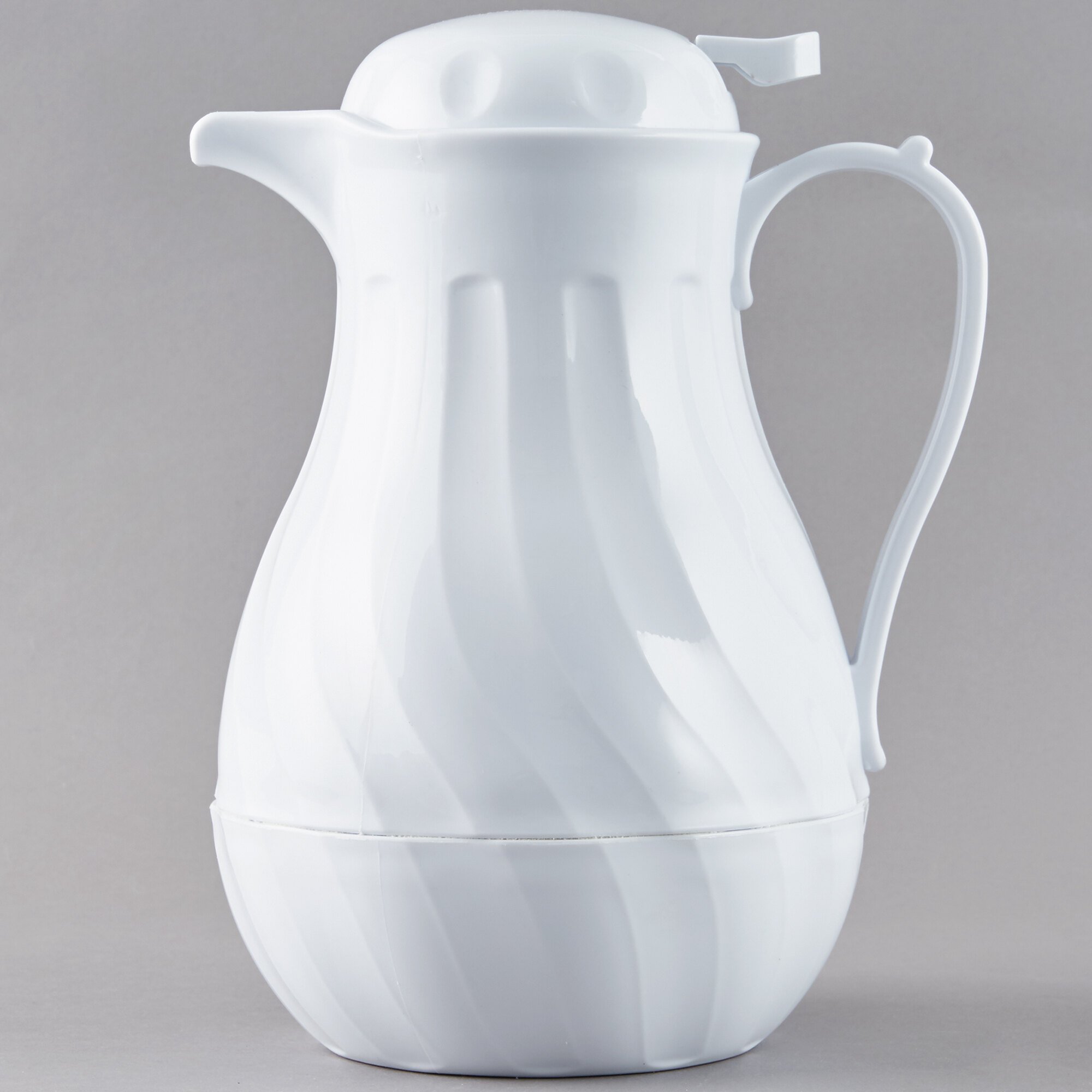 Choice 64 Oz. White Thermal Swirl Coffee Carafe   Server