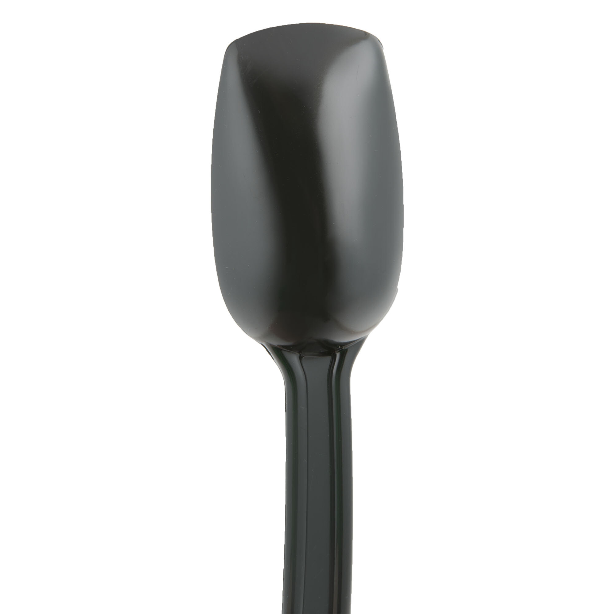 11" Black Polycarbonate 1.5 Oz. Perforated Salad Bar / Buffet Spoon