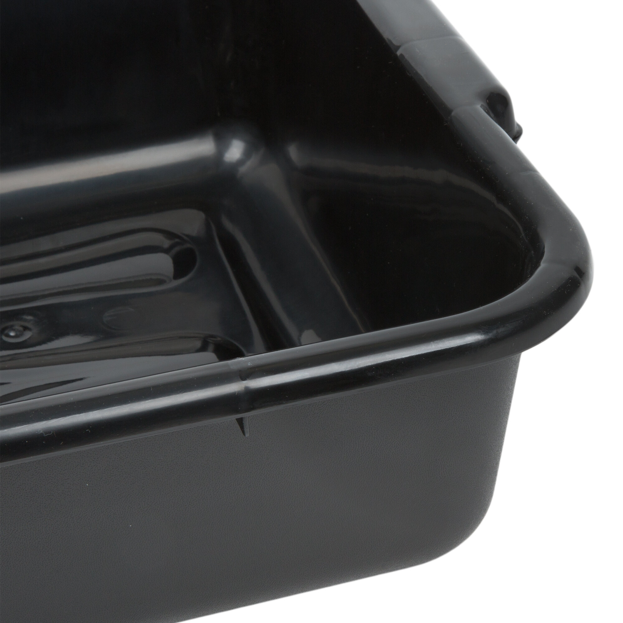 20" x 15" x 5" Black Polyethylene Plastic Bus Tub, Bus Box