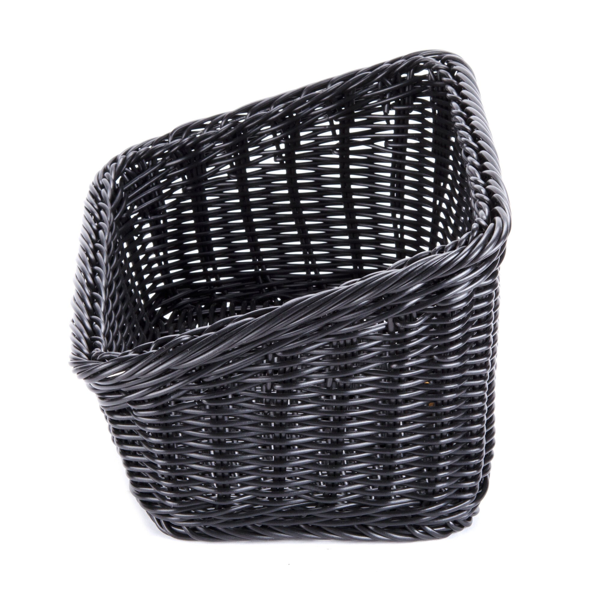 GET WB-1510-BK Designer Polyweave Plastic Cascading Basket - Black 9 1/ ...