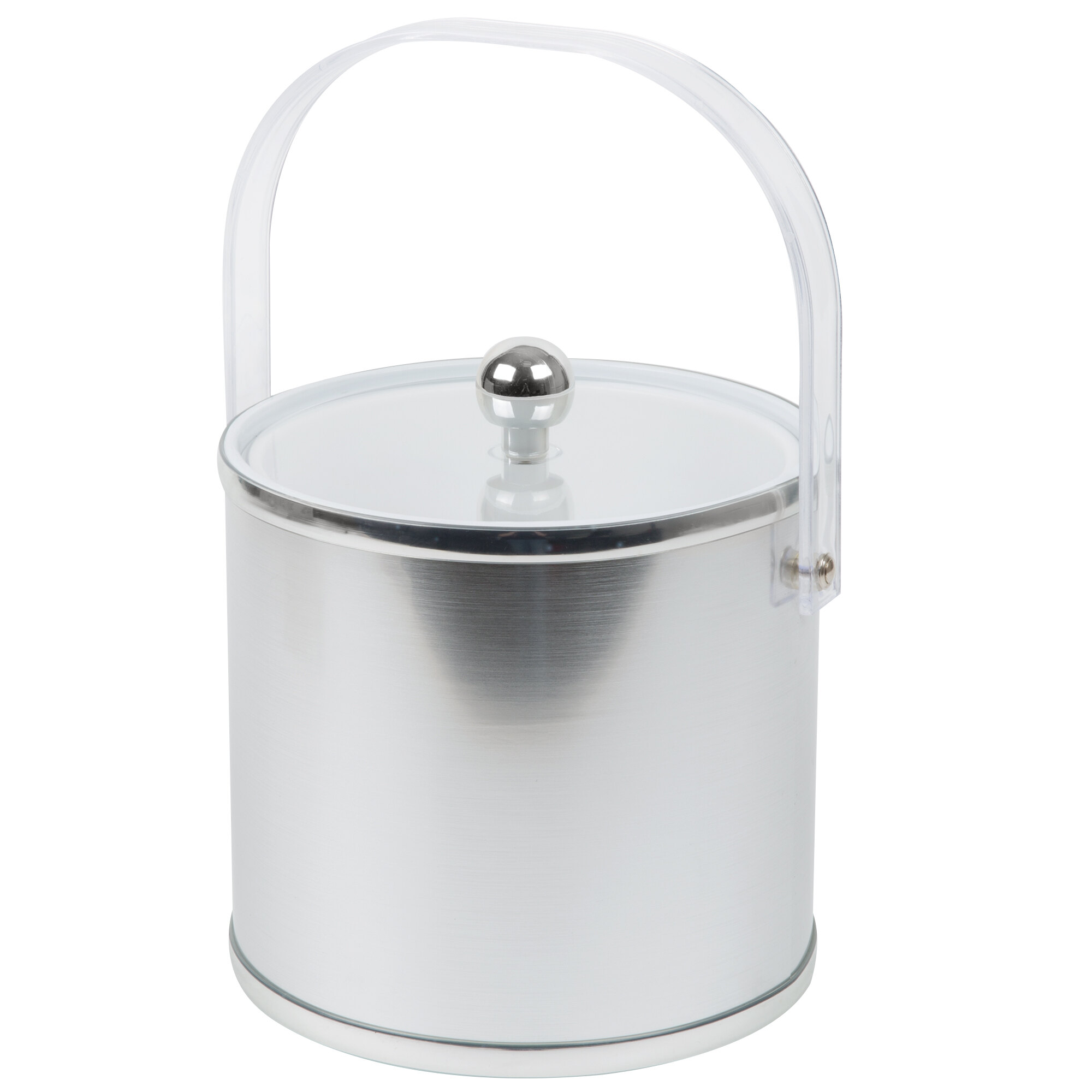 American Metalcraft IBS32 3 Qt. Silver Ice Bucket with Lid and Tong