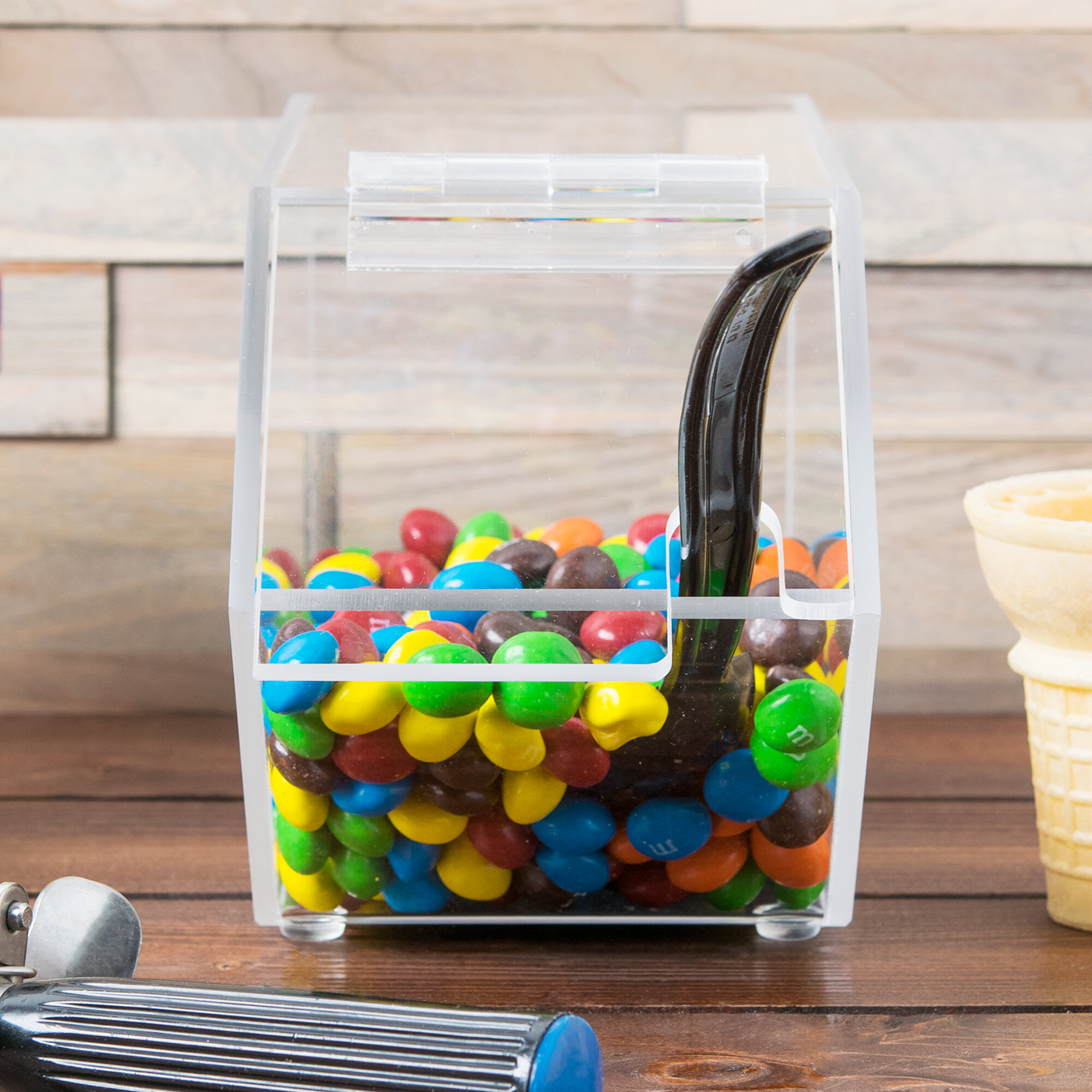 CalMil 492N Stackable Topping Dispenser w/ Notch Lid