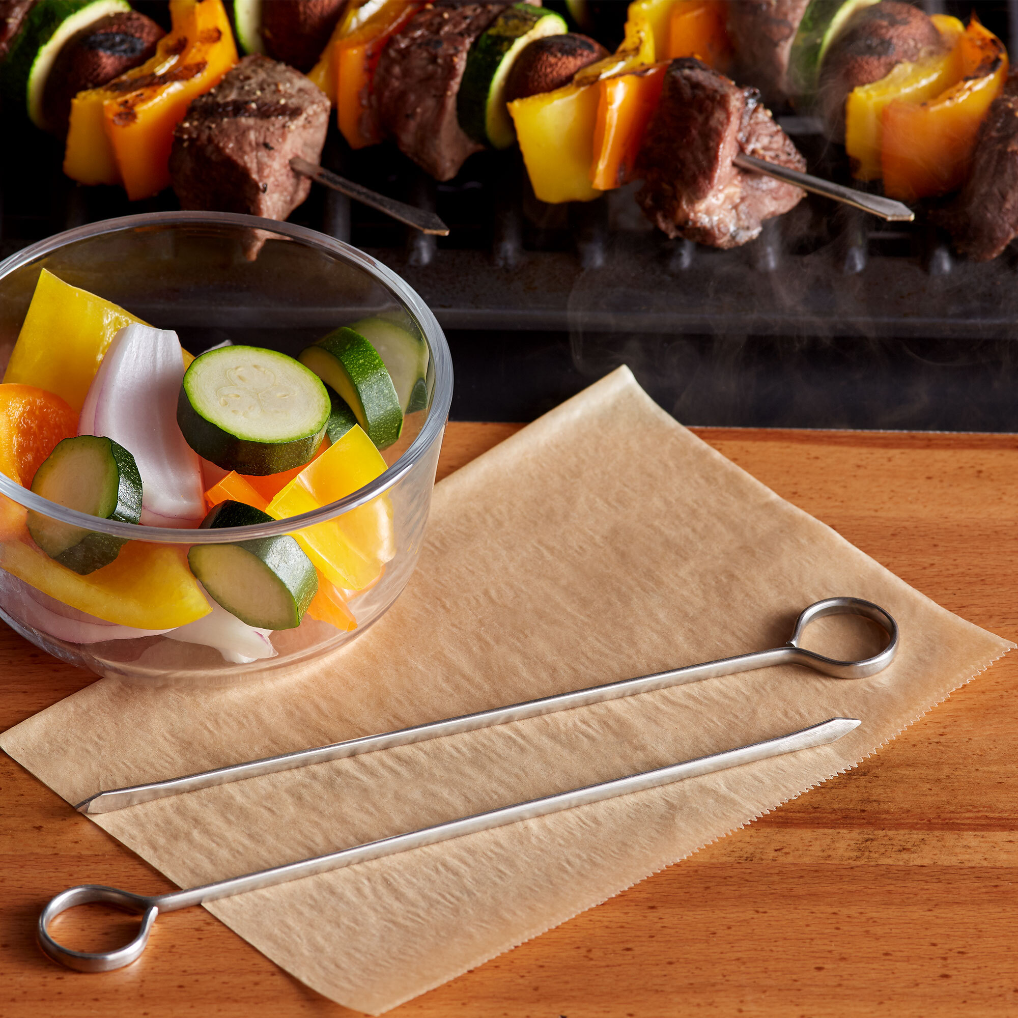 8" Stainless Steel Flat Skewer 12/Pack