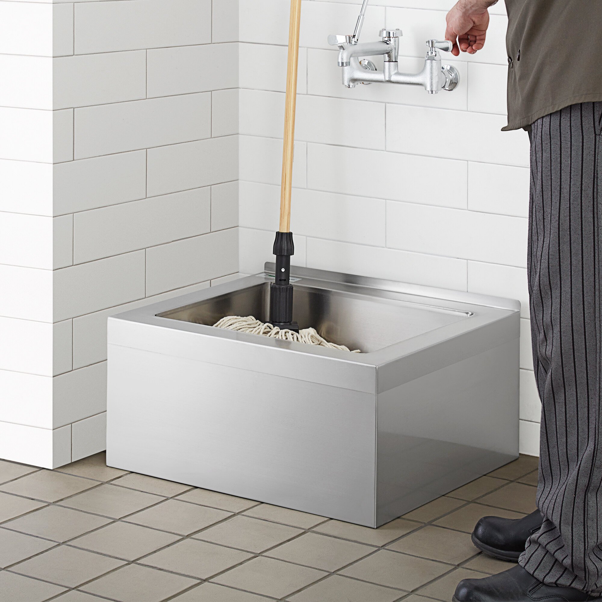 Floor Mop Sink - Stainless Steel, 20