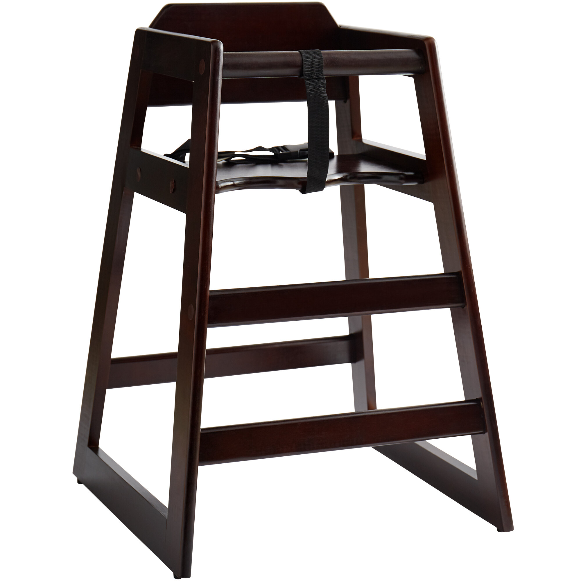 Lancaster Table & Seating Stacking Restaurant Wood High Chair with Dark