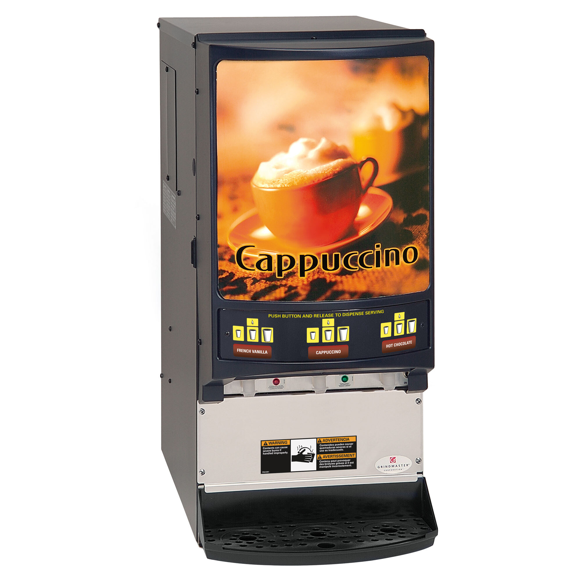 Grindmaster PIC33A Three Flavor Powdered Beverage Dispenser with Three Hoppers