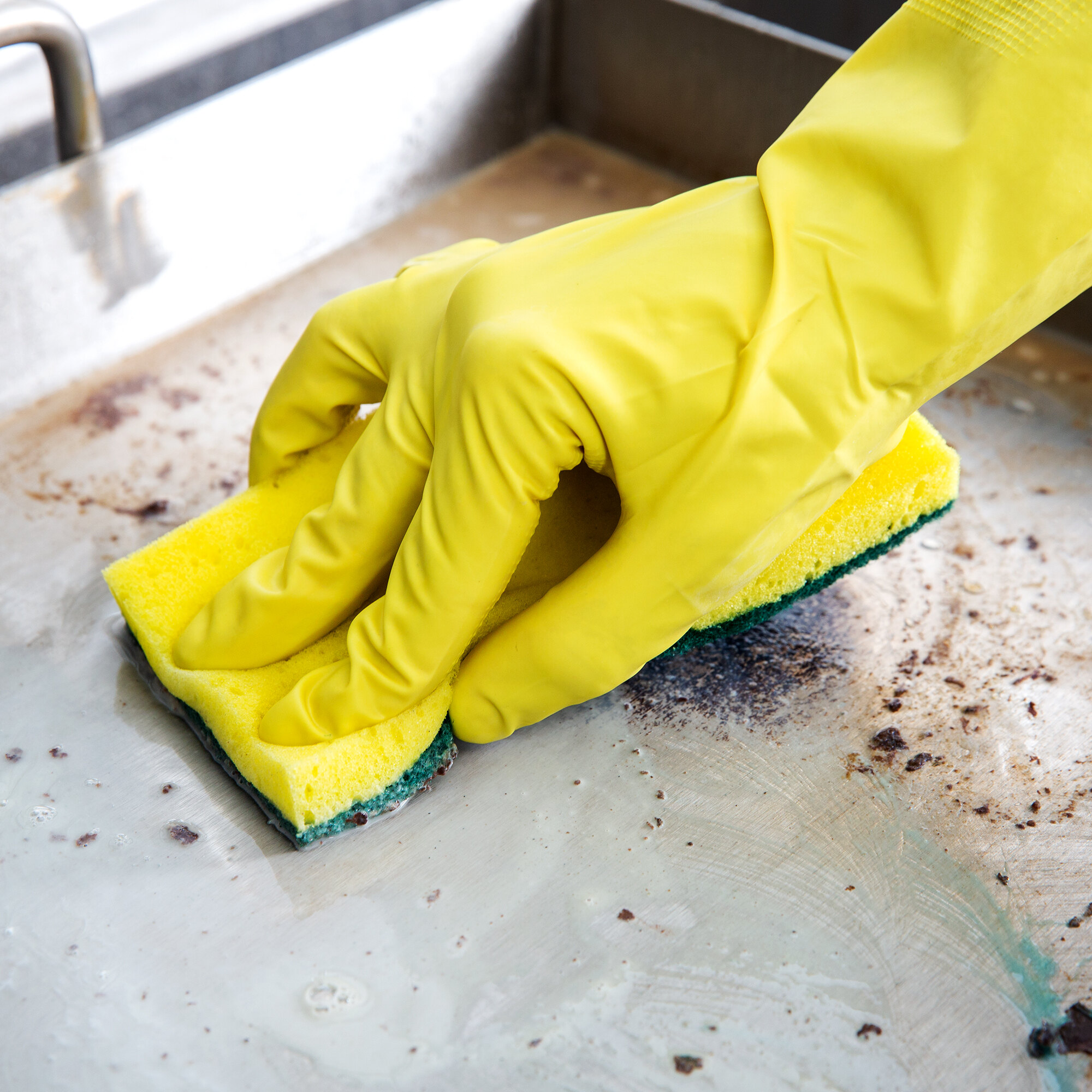 6" x 3 1/2" Sponge with Green Scrubber 6/Pack