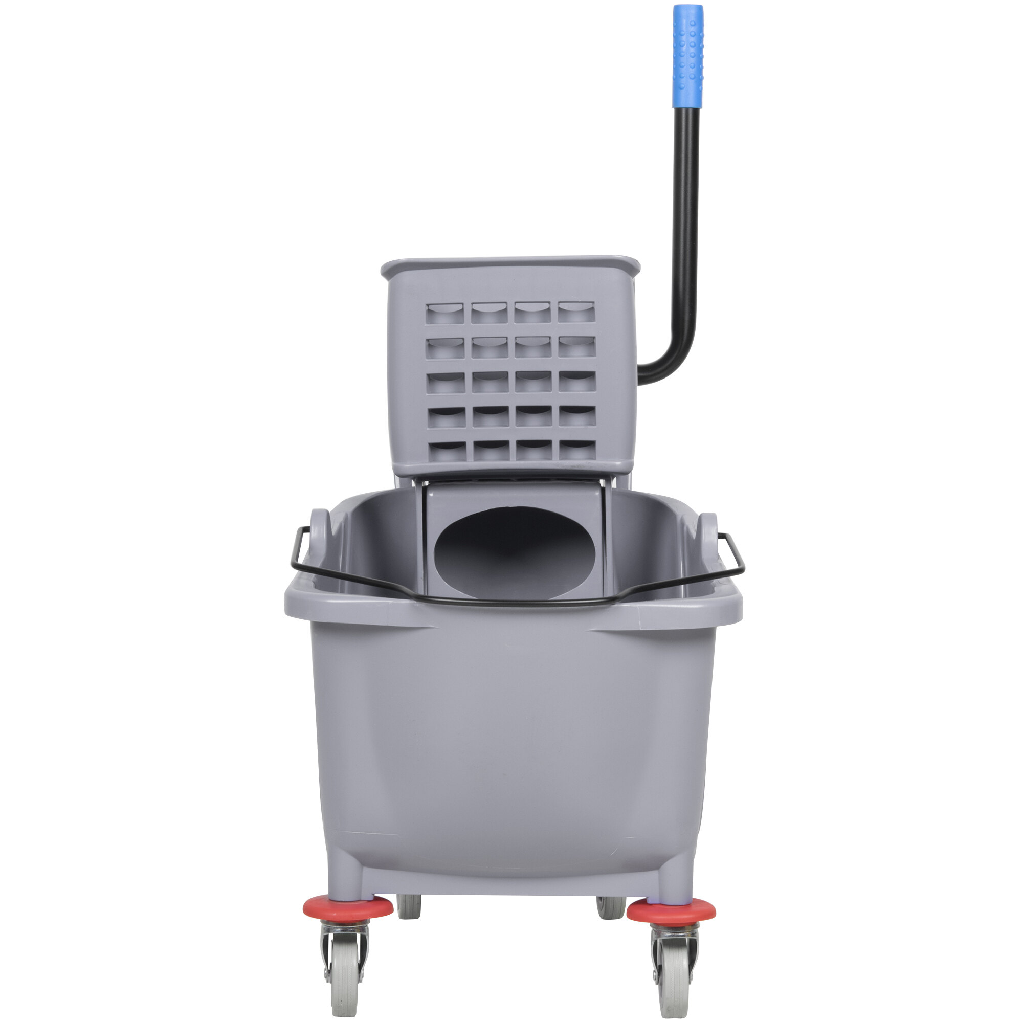 Lavex Janitorial 36 Qt. Gray Mop Bucket & Side Press Wringer Combo