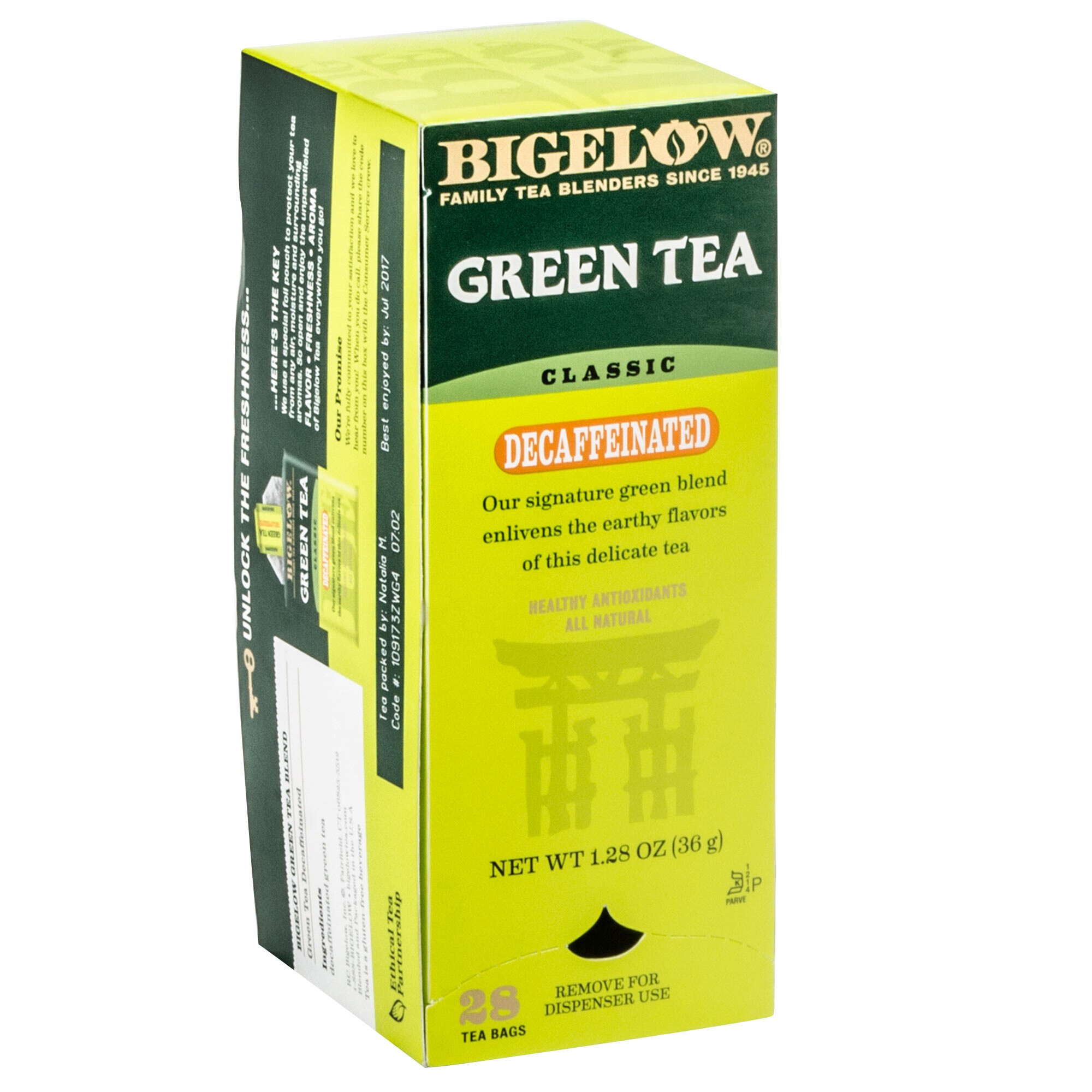 Bigelow Decaffeinated Green Tea Bags - 28/Box