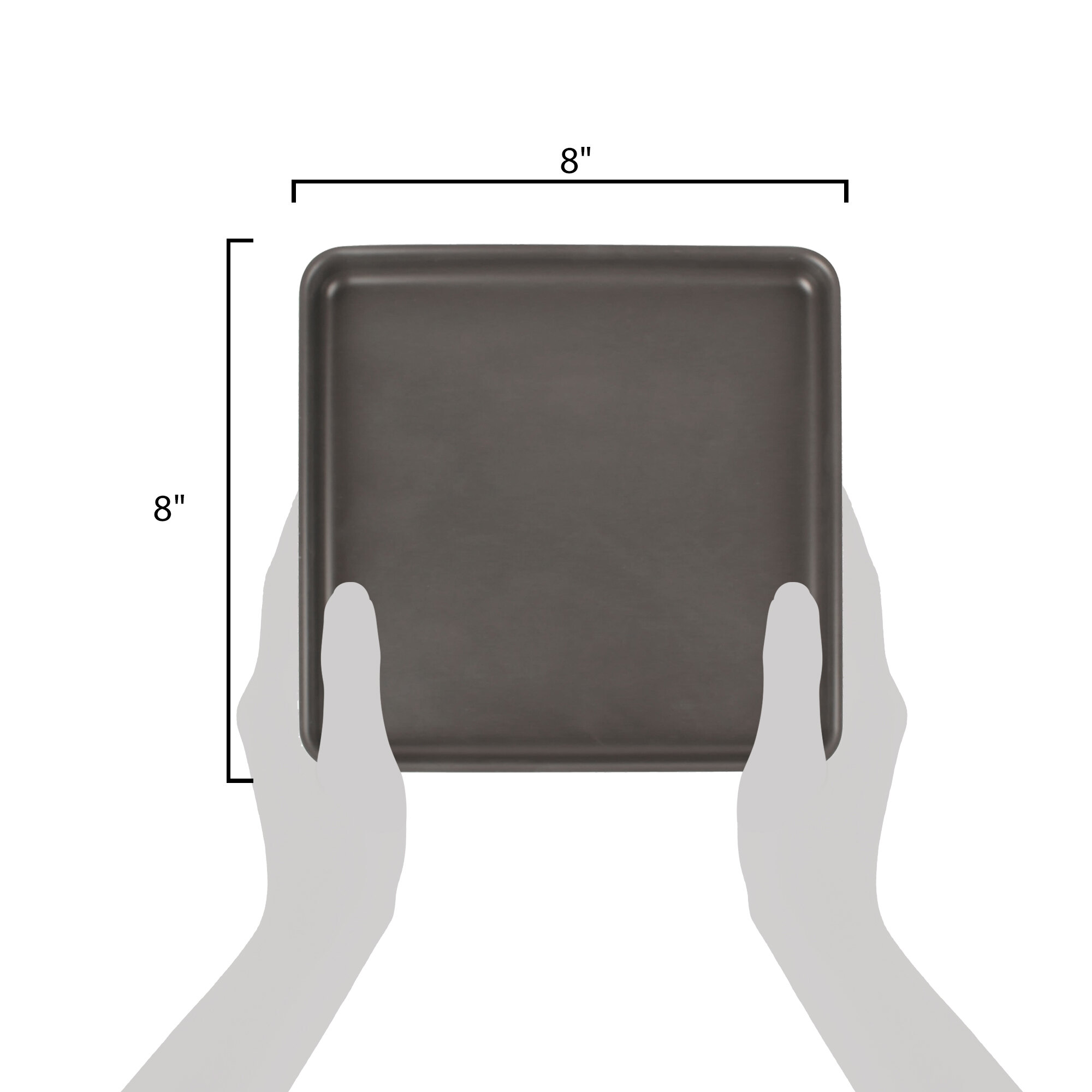 American Metalcraft HCSQ810 8" x 8" x 1" Hard Coat Aluminum Square