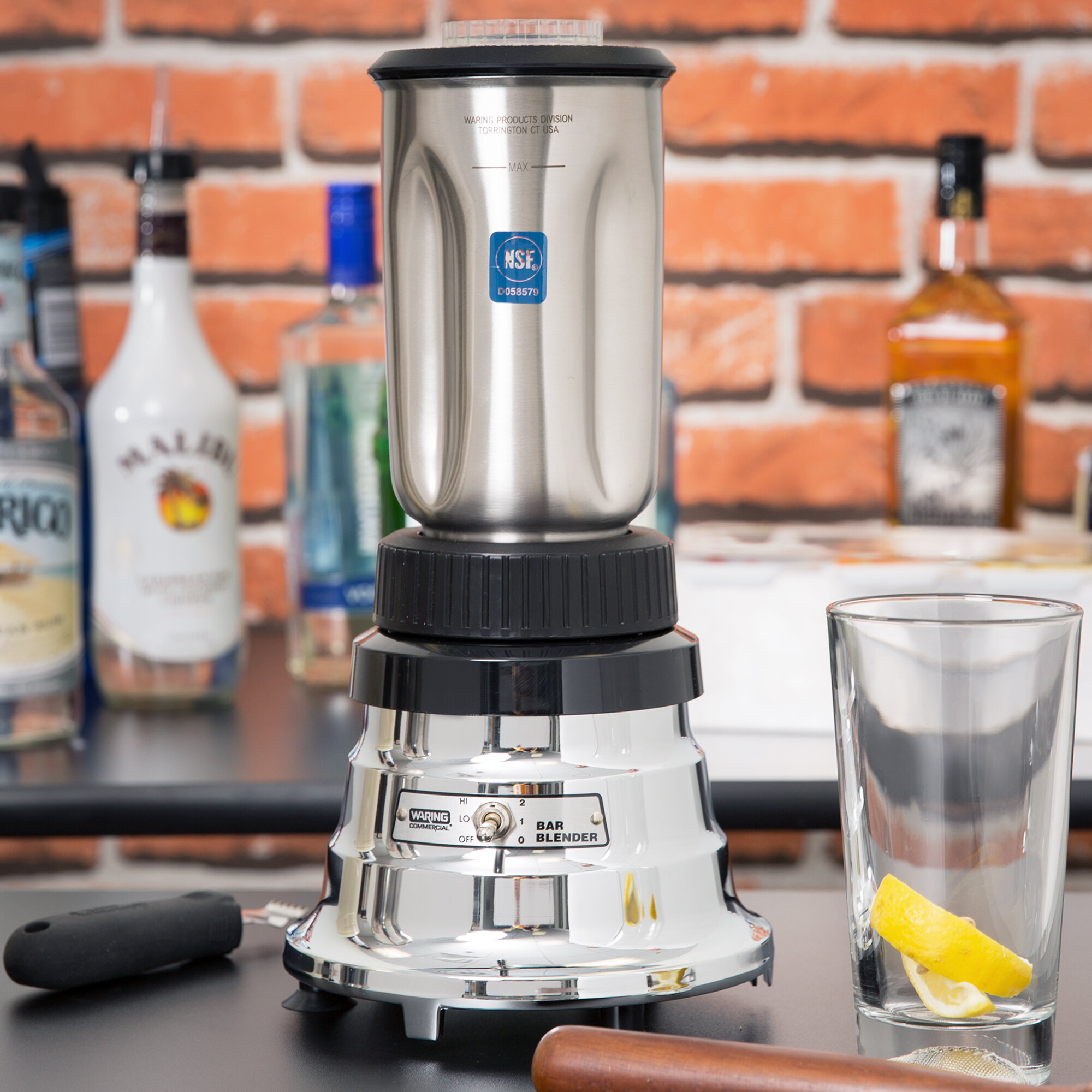 Waring BB160S 2 Speed Commercial Bar Blender with Stainless Steel