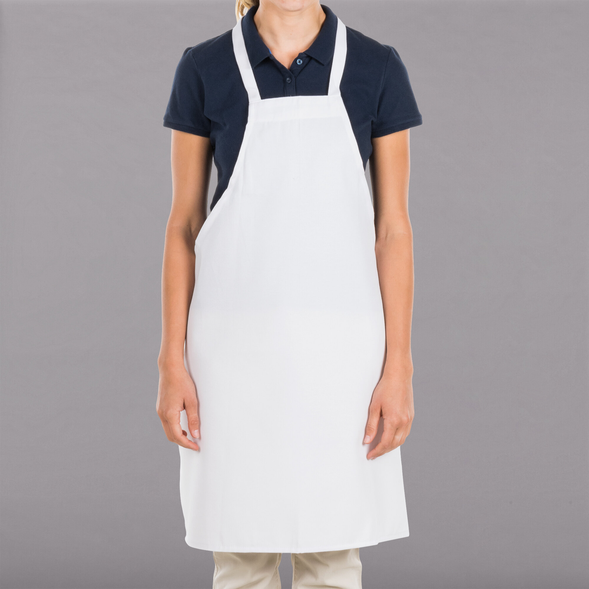 White Apron | Choice White Full Length Bib Apron - 34