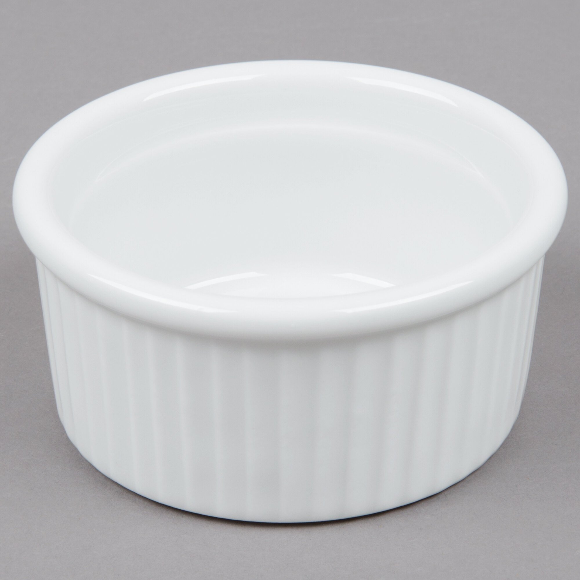 Tuxton BPX0502 5 oz. Fluted Bright White China Souffle / Ramekin 12/Pack