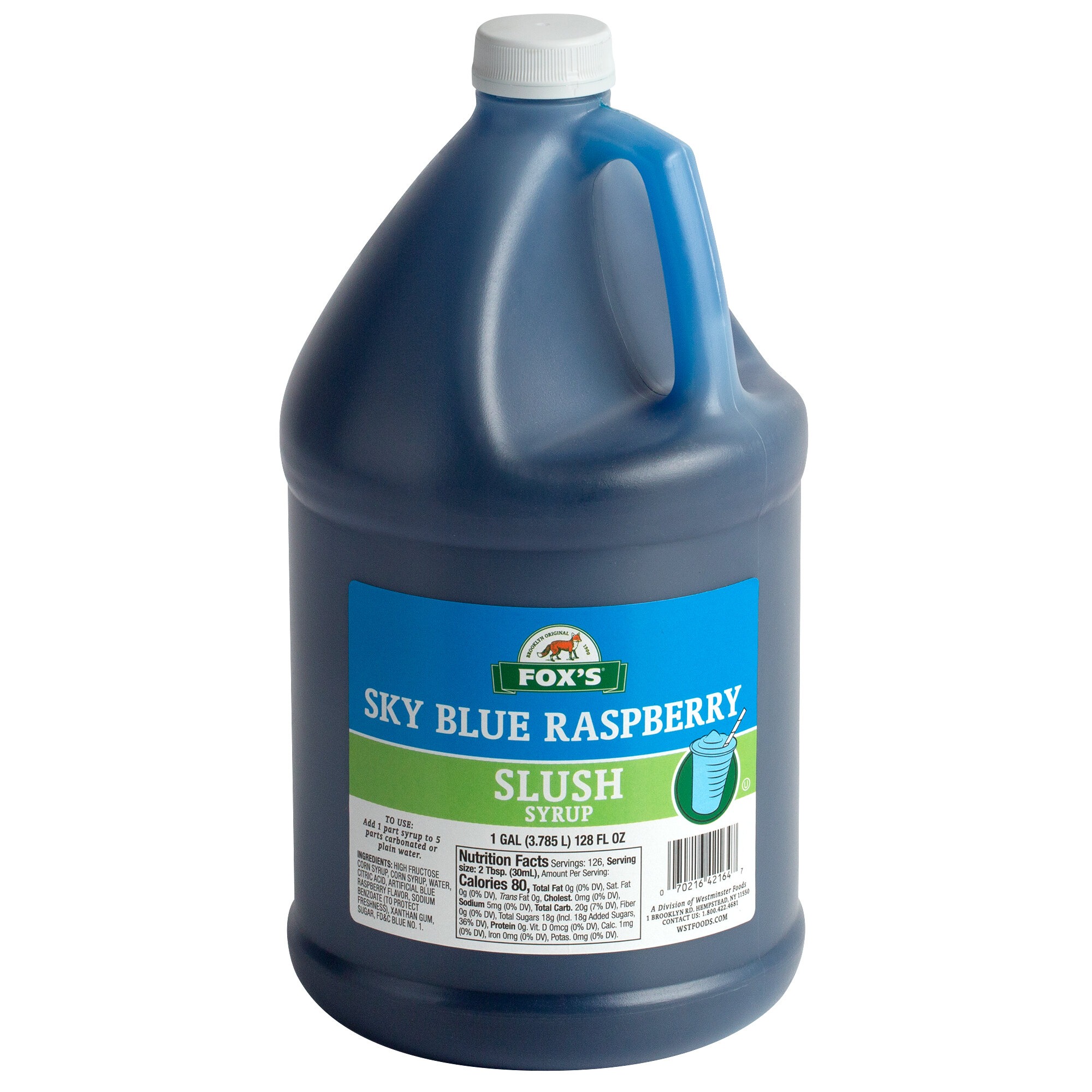 Foxs 1 Gallon Blue Raspberry Slush Syrup 5851